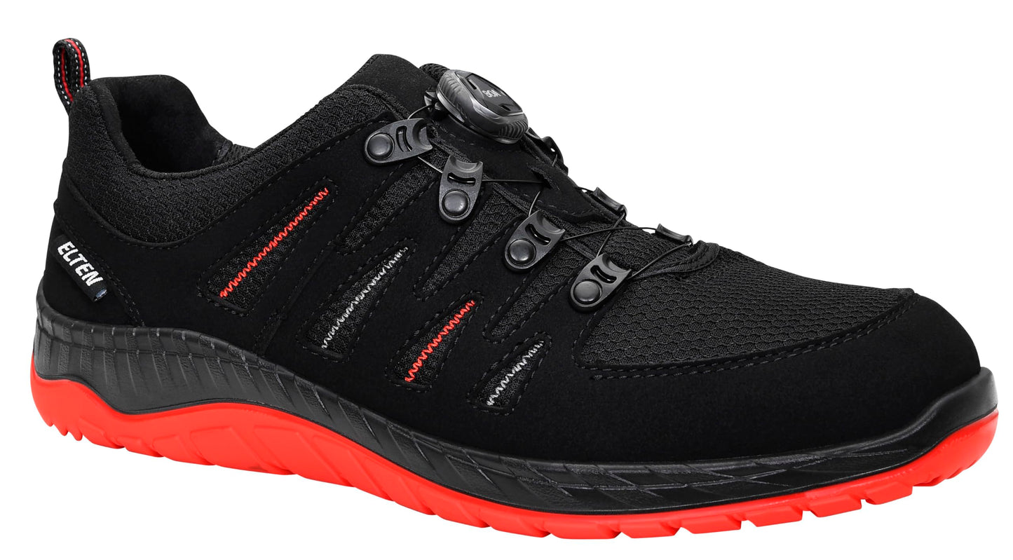ELTEN Sicherheitsschuhe Maddox Boa Black-red Low ESD S3 Unisex Sicherheitsstiefel