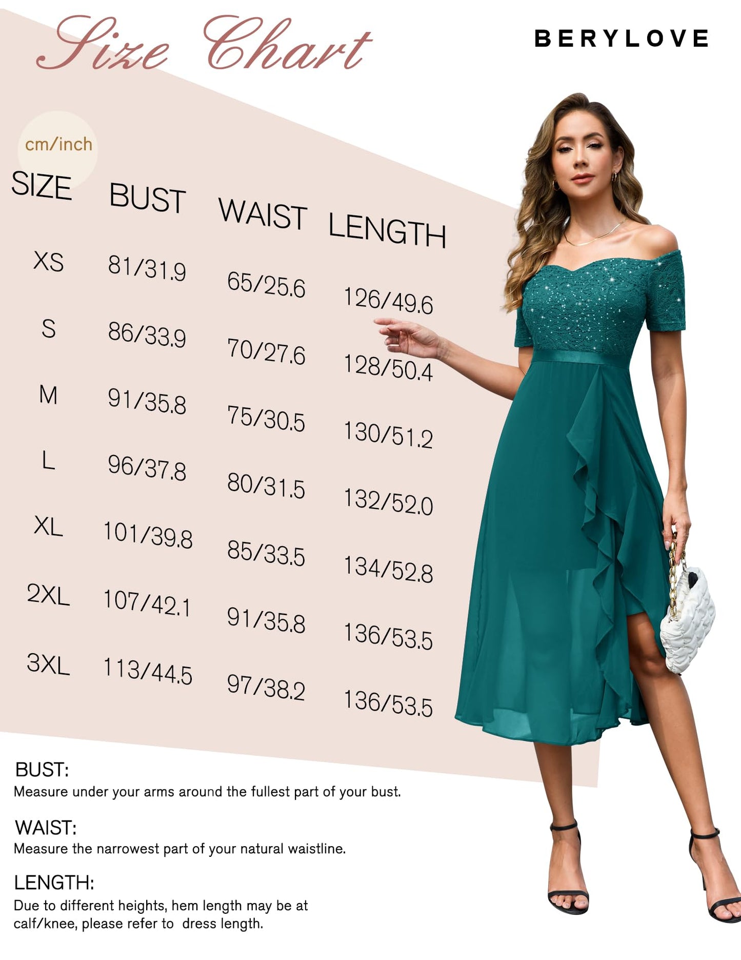 Berylove Abendkleid Damen Lang Glitzer Kleid Cocktailkleid Elegant für Hochzeit Off Shoulder Kleid Ballkleid
