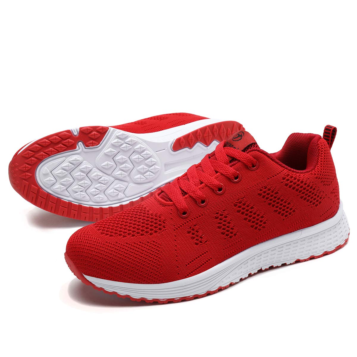 ANBIWANGLUO Damen Turnschuhe Sportliche Laufschuhe Schnürschuhe Atmungsaktive Outdoor Cross Trainer zum Joggen