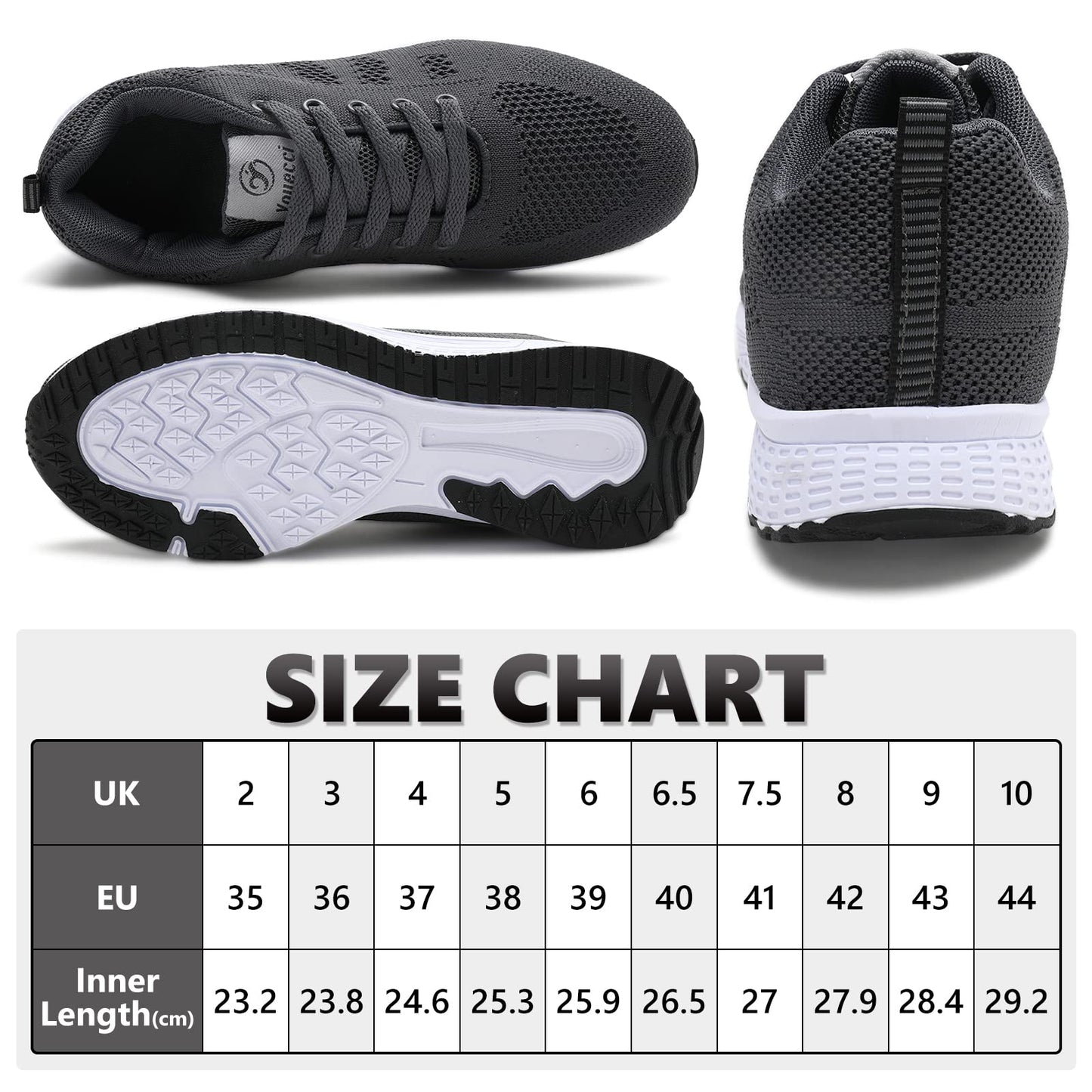 ANBIWANGLUO Damen Turnschuhe Sportliche Laufschuhe Schnürschuhe Atmungsaktive Outdoor Cross Trainer zum Joggen