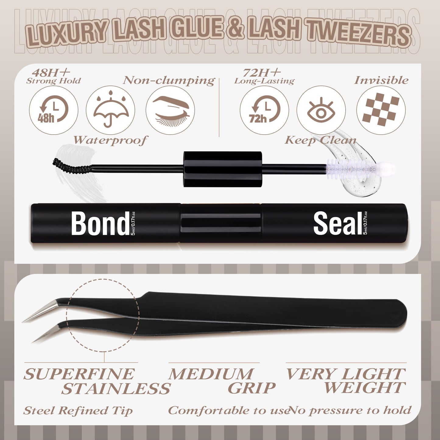 Wimpern Extensions Set Künstliche Wimpern Natürliche DIY Wimpernverlängerung Cluster Wimpern 16MM Individuelle Lashes Kit 40D Nerz Wimpern Fluffy mit Lash Bond und Seal Lash Tweezers