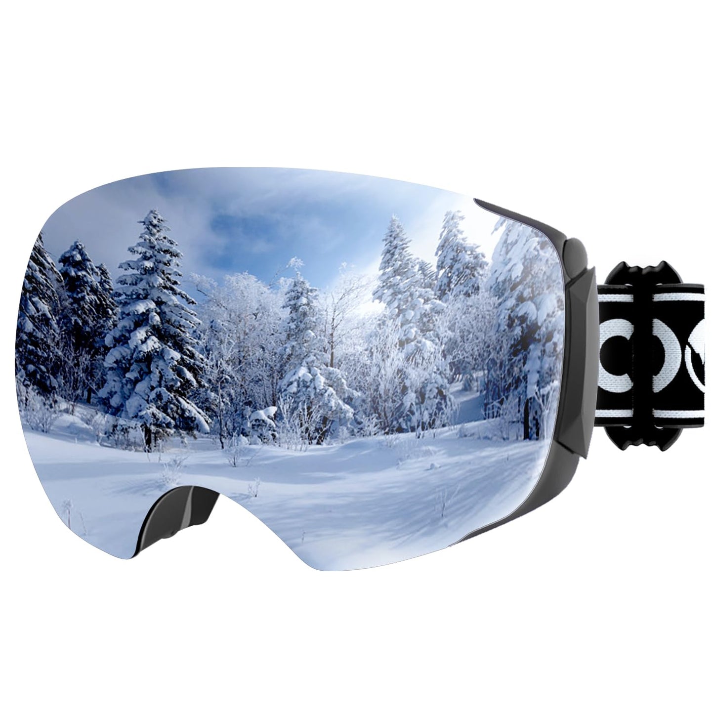 COOLOO Ski Goggles Men Women Teenagers Magnetic OTG Frameless Anti-Fog Protection with 100% UV Protection