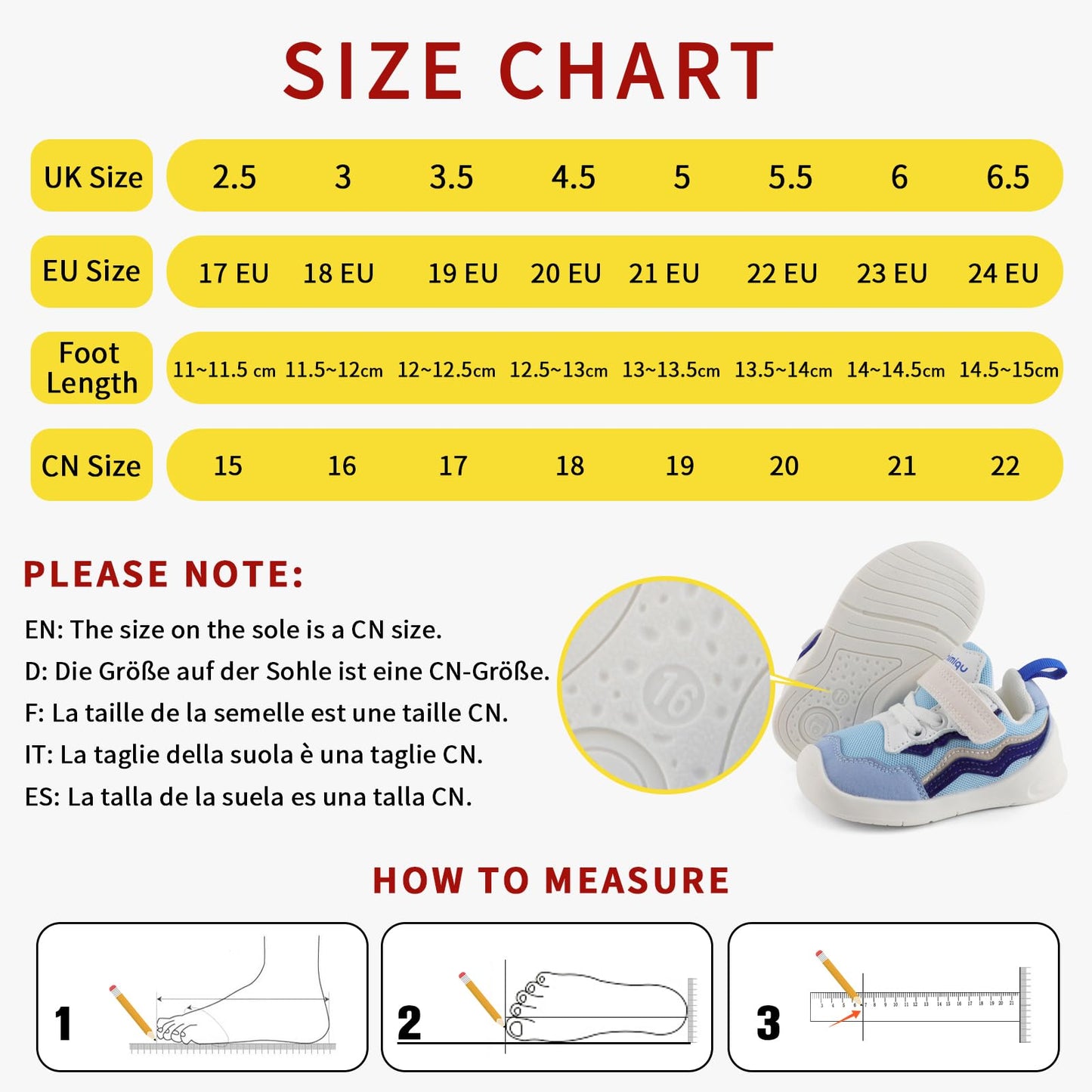 LACOFIA Baby First Walking Shoes Toddler Non-Slip Rubber Sole Trainers