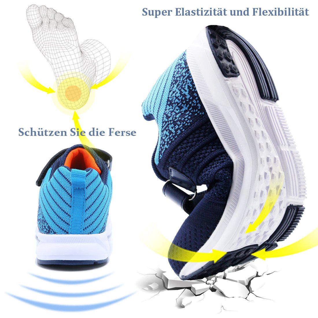 Mitudidi Unisex-Kinder Turnschuhe Mädchen Sportschuhe Leicht Atmungsaktiv Laufschuhe Outdoor Fitnessschuhe Sneaker Hallenschuhe