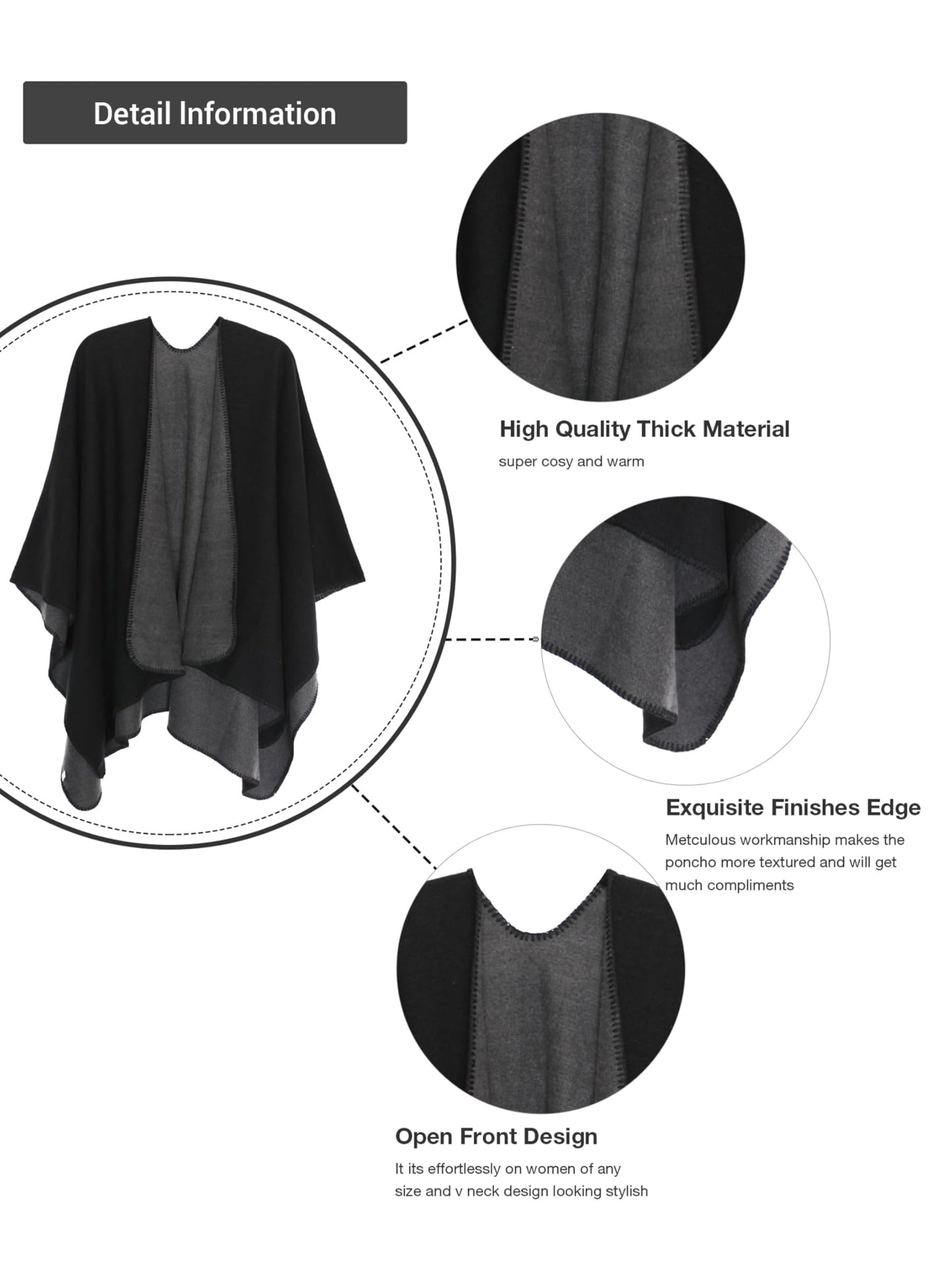 DiaryLook Damen Poncho Schal Winter Cardigan Übergroße Cape Elegant Poncho Für Frauen Umhang Damen Warm Geschenk Für Mutter