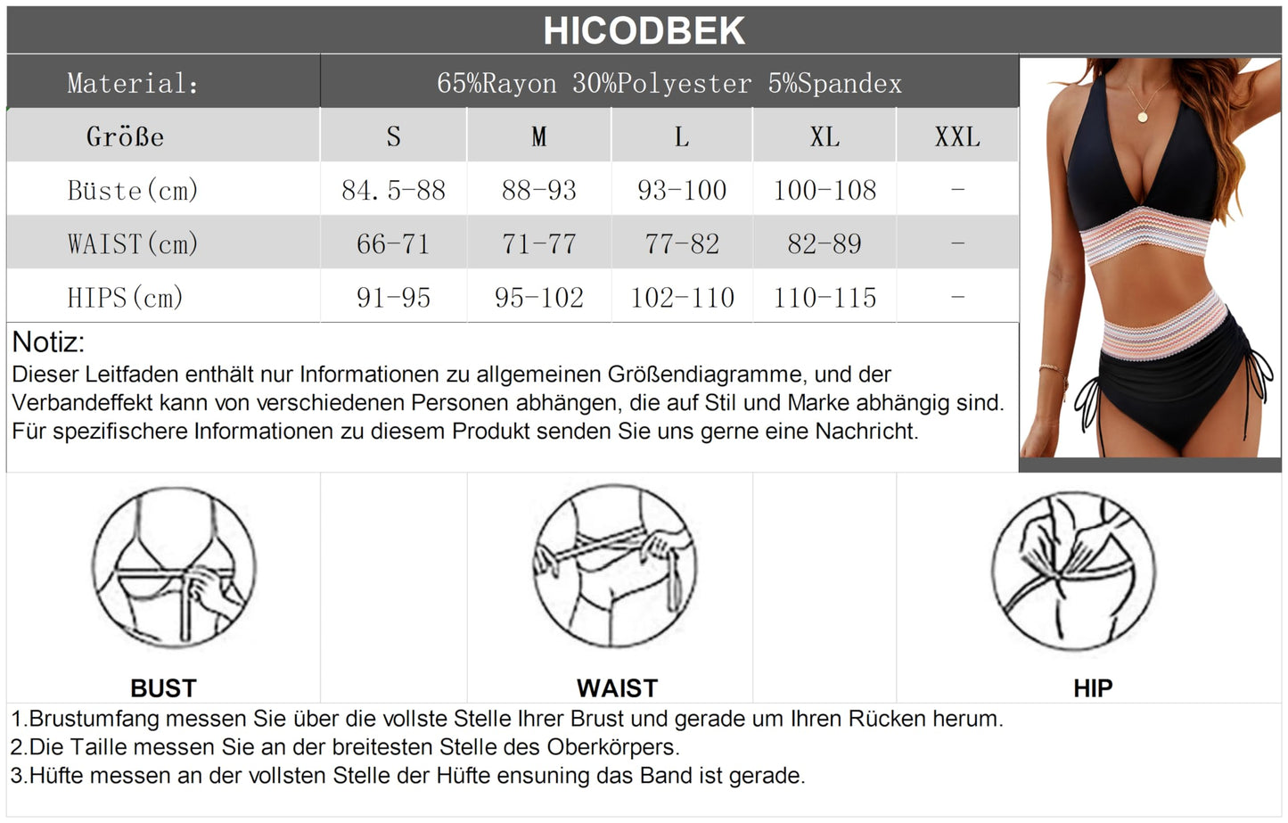 Hicodbek Bikini Damen Set Sexy Badeanzug Bademode Hohe Taille Farbblock Zweiteiliger Kordelzug Badeanzüge Bikinis für Frauen Badebekleidung Bandeau