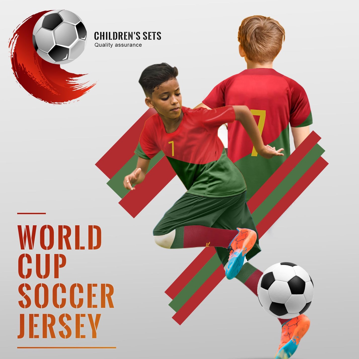 Sternstunde Trikot Sets Kinder, Hause/Auswärts Fußballtrikot für Kinder,Herren Jungen Fussball Jersey Football Trikots, Sportshirt Junge Football Training Tshirts Shorts und Socken Anzug