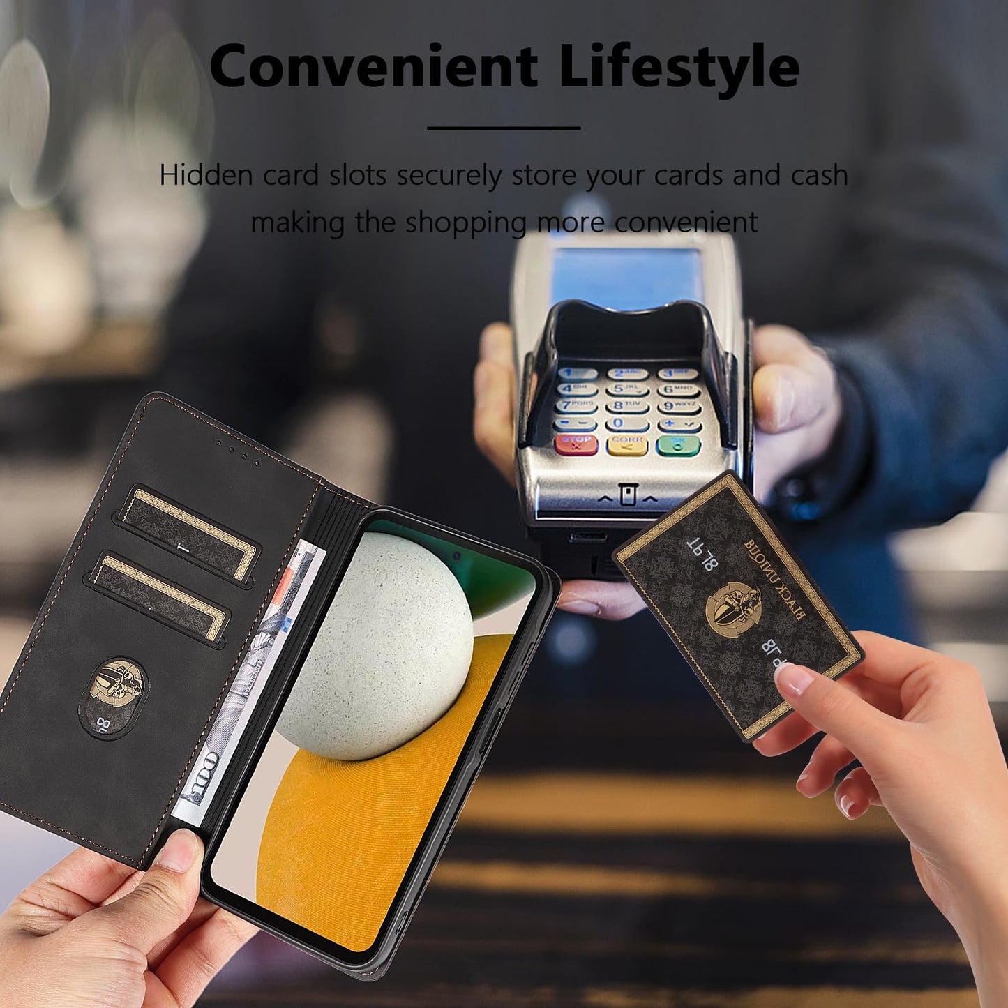 S. Dawezo Hülle für Samsung Galaxy S22 Plus, Premium Leder magnetische Handyhülle mit Ständer, Kartenfach und Brieftasche, Shock Absorbing, kompatibel mit Samsung S22 Plus-Kaffee