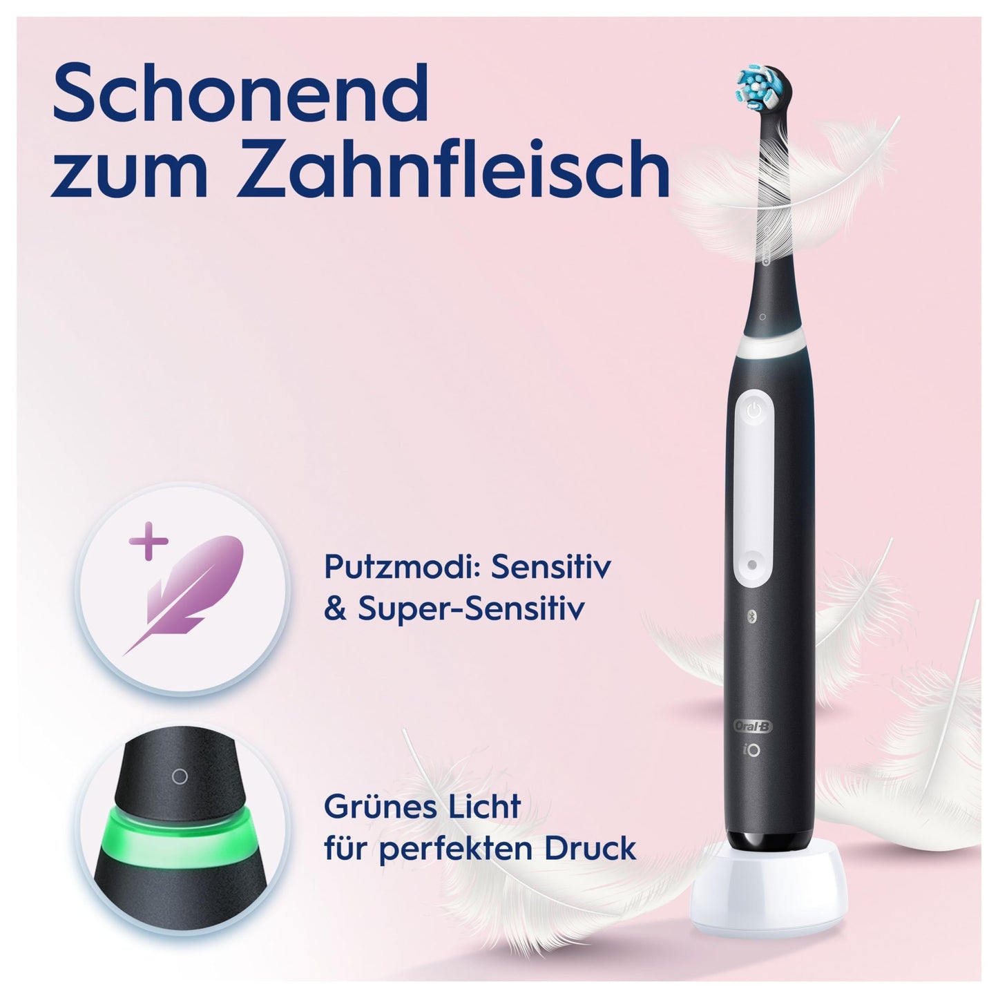 Oral-B iO Series 4 Plus Edition Elektrische Zahnbürste/Electric Toothbrush, PLUS 3 Aufsteckbürsten, Magnet-Etui, 4 Putzmodi, matt black, Designed by Braun,TESTSIEGER Stiftung Warentest (12/2023)