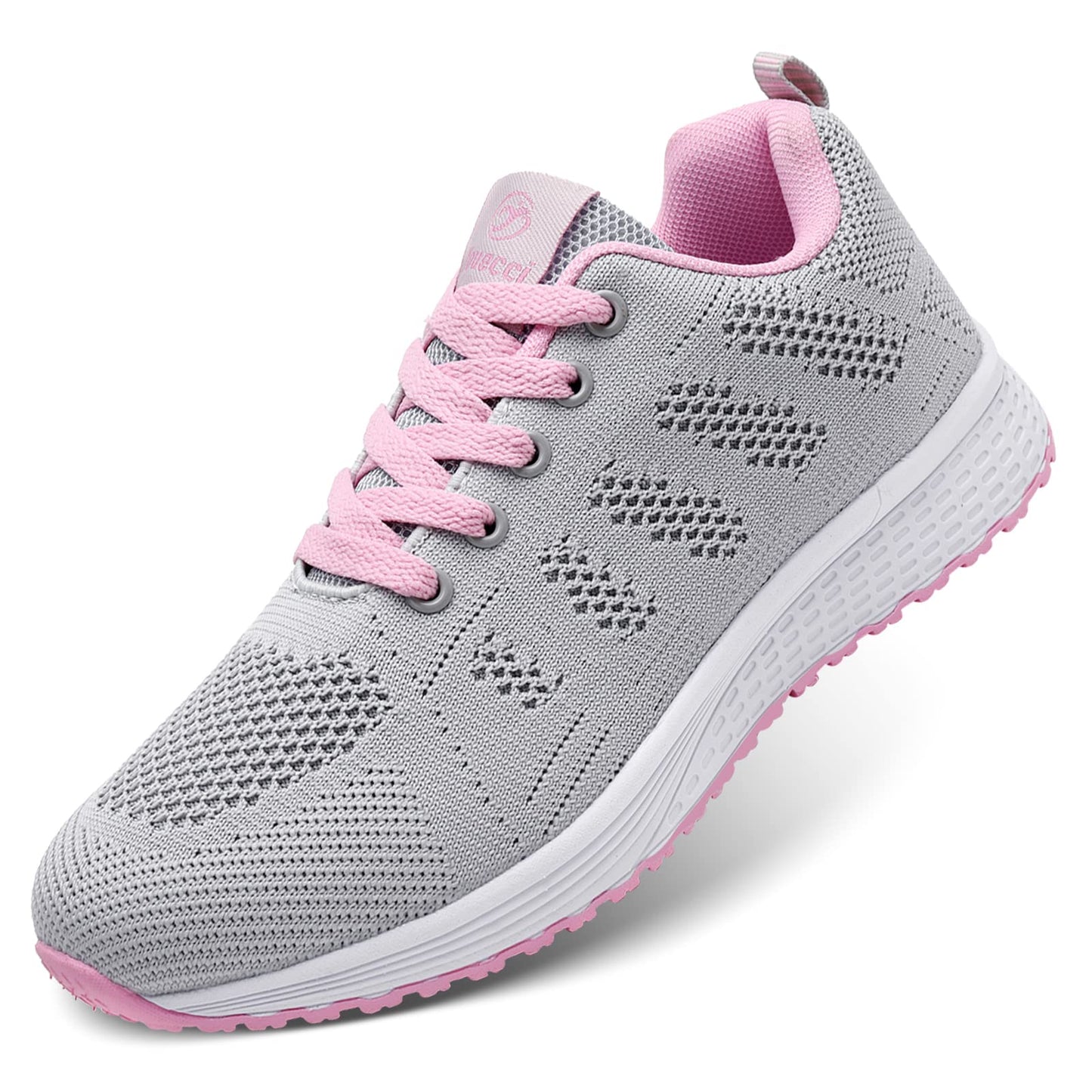 ANBIWANGLUO Damen Turnschuhe Sportliche Laufschuhe Schnürschuhe Atmungsaktive Outdoor Cross Trainer zum Joggen