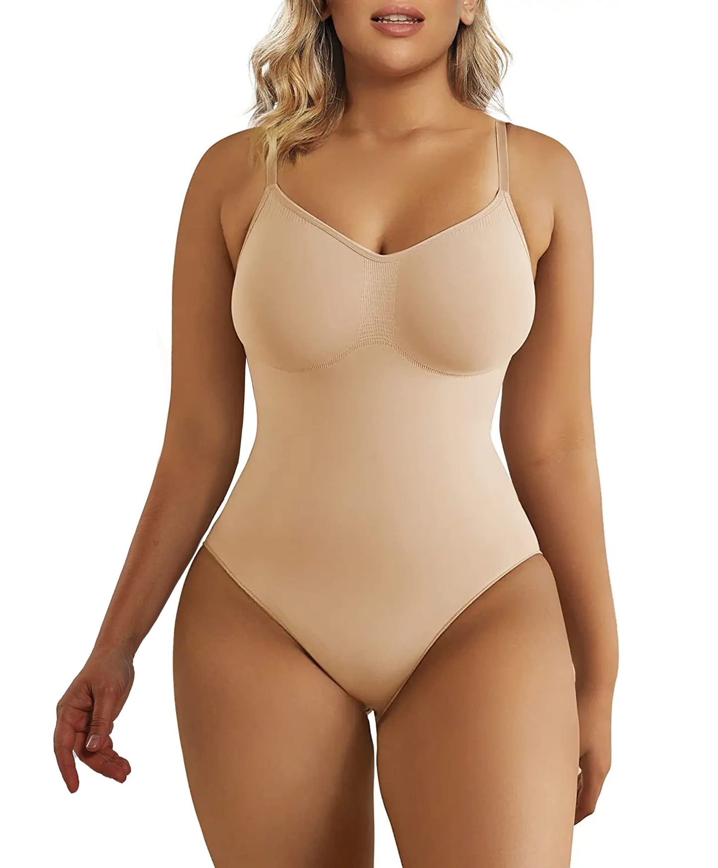 SHAPERX Shapewear Damen Bauchweg Bodysuit Formender Body Shaper Sculpting Tanga mit Verstellbarer Schultergurt