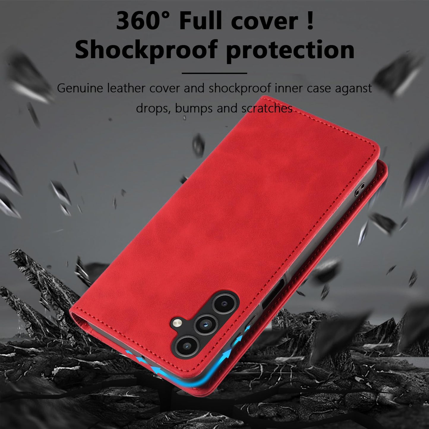 S. Dawezo Hülle für Samsung Galaxy S22 Plus, Premium Leder magnetische Handyhülle mit Ständer, Kartenfach und Brieftasche, Shock Absorbing, kompatibel mit Samsung S22 Plus-Kaffee