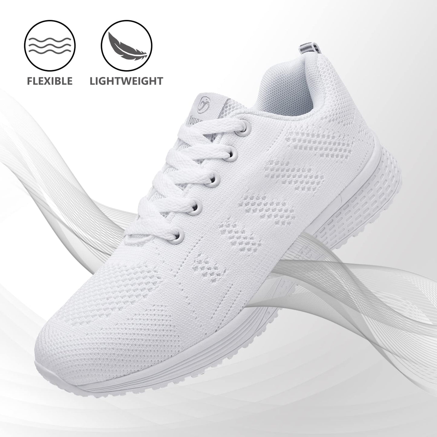 ANBIWANGLUO Damen Turnschuhe Sportliche Laufschuhe Schnürschuhe Atmungsaktive Outdoor Cross Trainer zum Joggen
