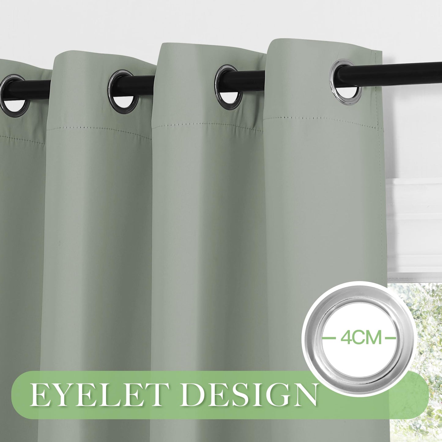 KGORGE Blackout Curtain Grey with Eyelets Door Curtain 200 cm Long - 1 Piece H 200 x W 140 cm Thermal Curtain Front Door Curtains Opaque Living Room Door Curtain Darkening Curtains Blackout