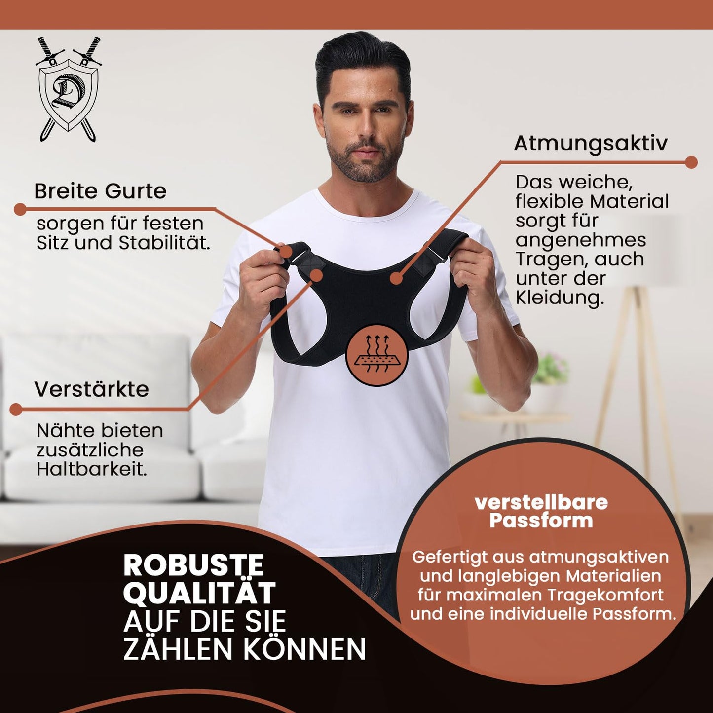 DONNER KRAFT Haltungskorrektur Herren Damen Innovativer Rückenstützgürtel: Back Posture Haltung Korrektur Gurt für Herren und Damen - Verstellbare und Atmungsaktive Haltungstrainer + Ebook (S-L)