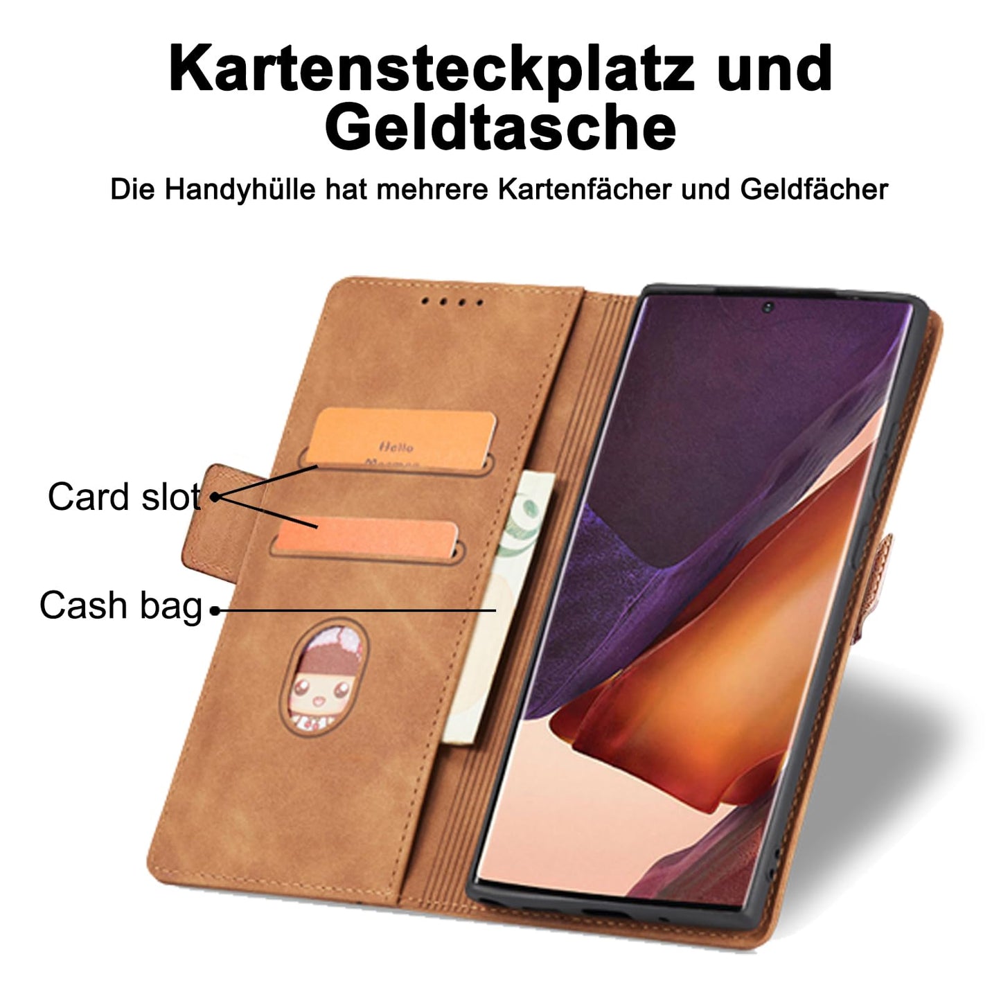 S. Dawezo Hülle für Samsung Galaxy S22 Plus, Premium Leder magnetische Handyhülle mit Ständer, Kartenfach und Brieftasche, Shock Absorbing, kompatibel mit Samsung S22 Plus-Kaffee