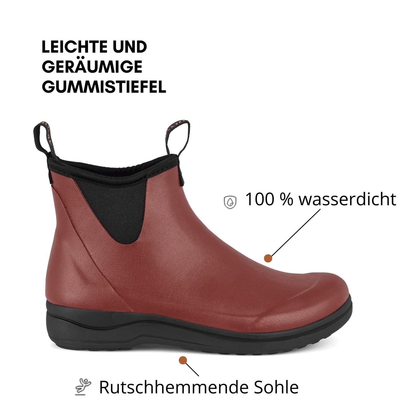 Green Comfort Gummistiefel Damen Halbhoch | Wasserdicht Gummistiefel Damen Kurz für Outdoor und Garten