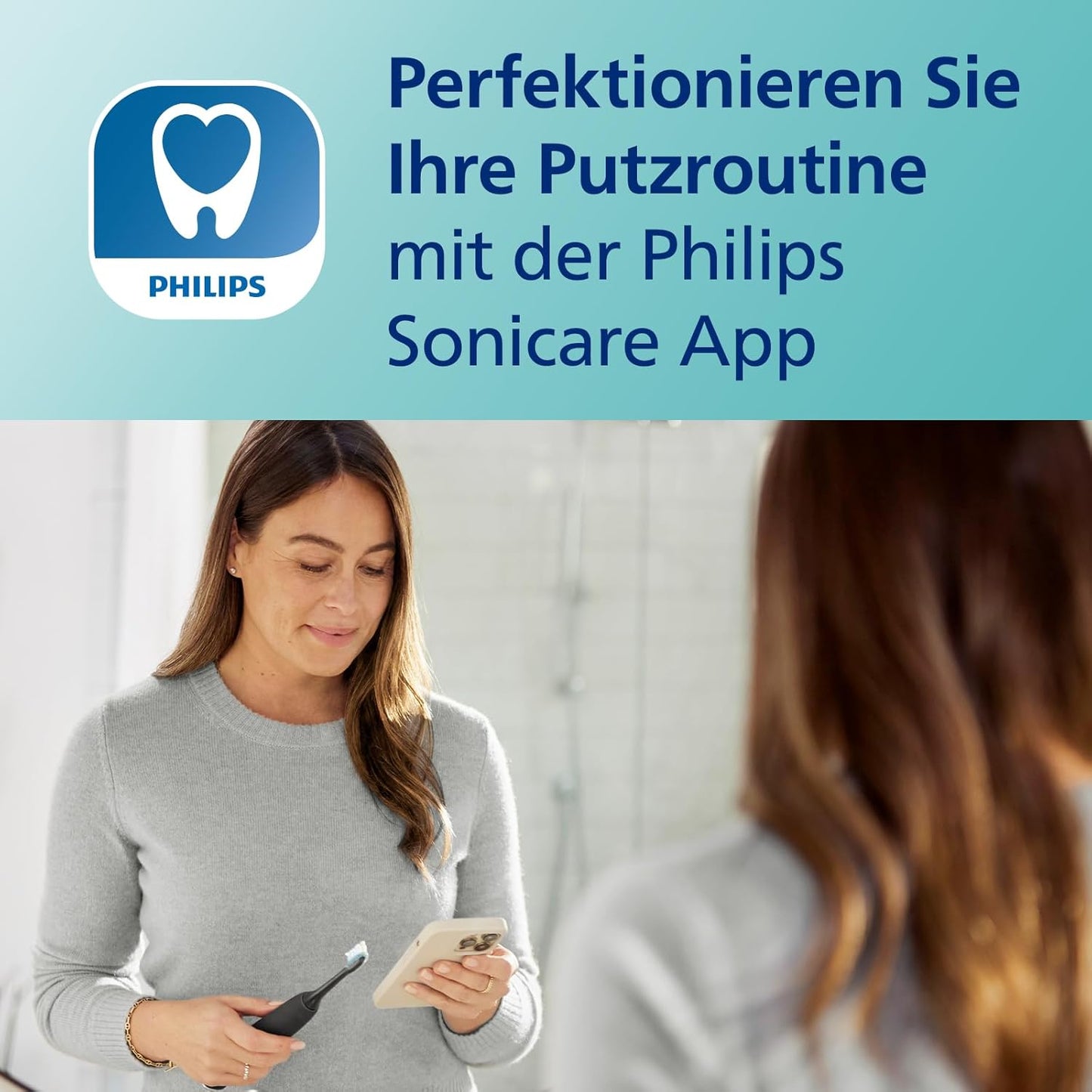 Philips Sonicare DiamondClean 9000 elektrische Zahnbürste, Doppelpack,Zahnbürste mit Schalltechnologie inklusive App, Drucksensor,4 Putzmodi,3 Intensitätsstufen, schwarz und roségold, Modell HX9914/61