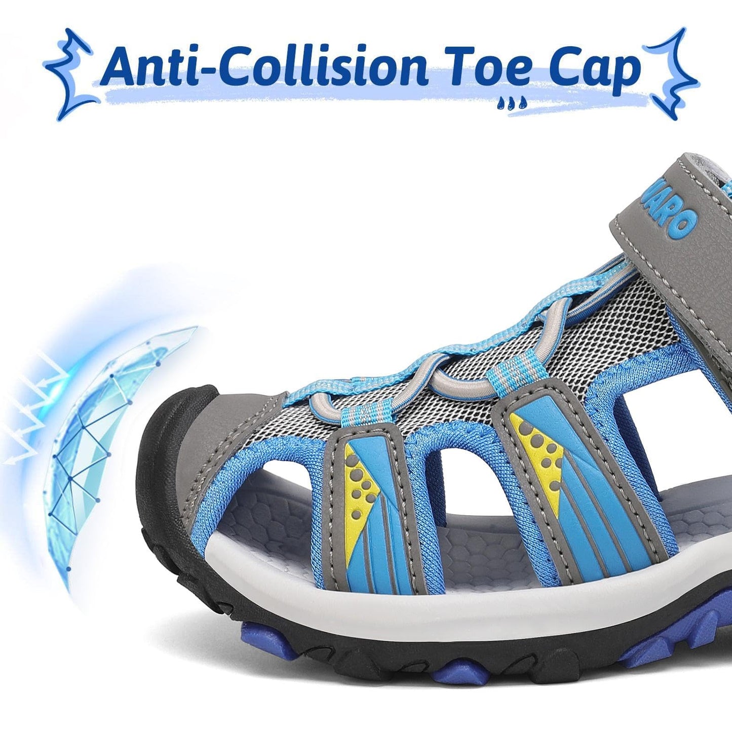 SAGUARO Geschlossene Sandalen Kinder Trekking Wandern Sommer Outdoor Schuhe Atmungsaktiv