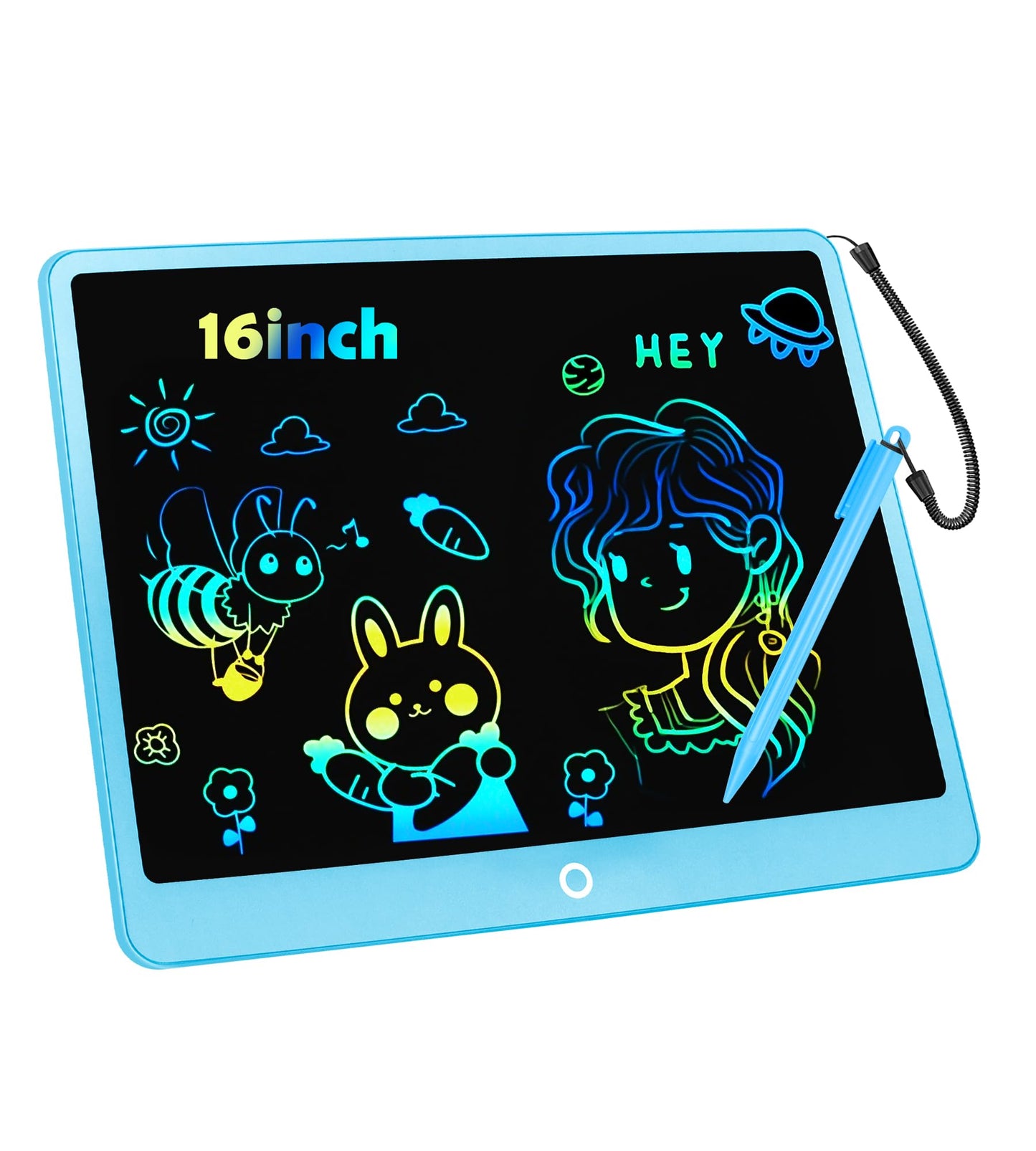 Colourful LCD Writing Board Children 16 Inch Painting Board Magic Board Digital Drawing Writing Tablet Electronic Graphic Tablet 3-12 Year Old Girls Boys Children's Toy Gifts