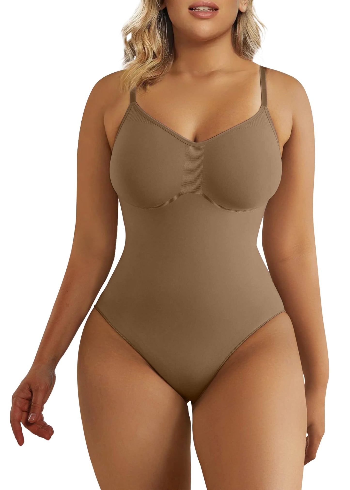 SHAPERX Shapewear Damen Bauchweg Bodysuit Formender Body Shaper Sculpting Tanga mit Verstellbarer Schultergurt