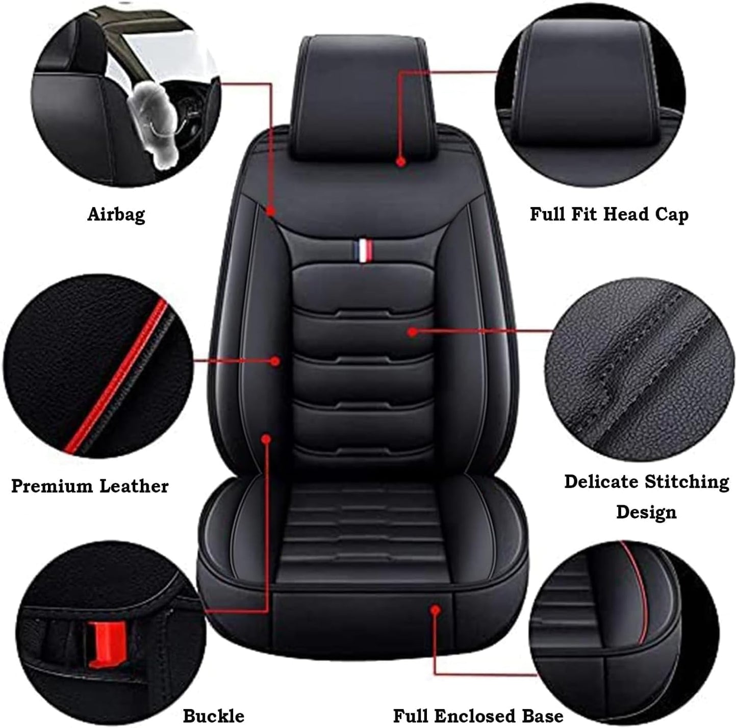 Auto Leder Sitzbezüge Sets für BMW X1 X3 X4 X5 X6 1/3/4/5/6/7 F25 F10 E83 E84 E70 E87 E90 E92 320I F11 F20 F15 F16 F30, Autositzbezüge Sets rutschfest Wasserdicht Atmungsaktiv Bequem Seat Schonbezüge