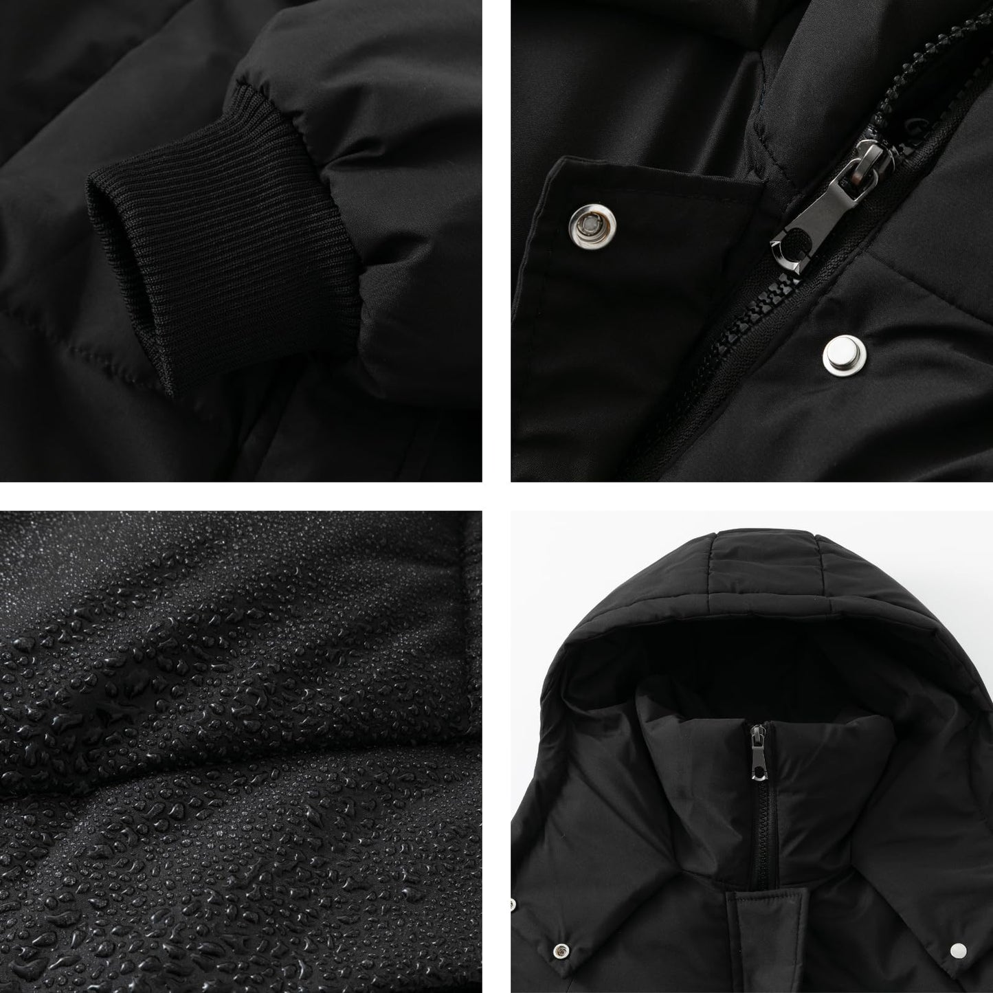 PUFFIT Women's Winter Coat with Hood Warm Waterproof Long Jacket Quilted Coat Female