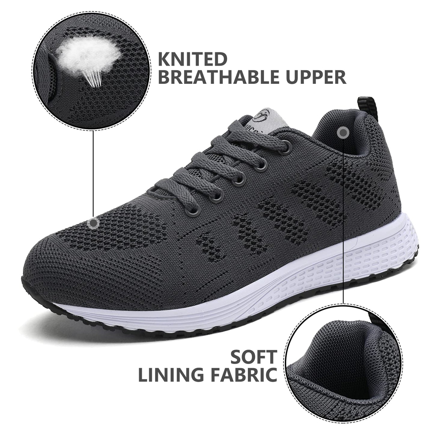 ANBIWANGLUO Damen Turnschuhe Sportliche Laufschuhe Schnürschuhe Atmungsaktive Outdoor Cross Trainer zum Joggen