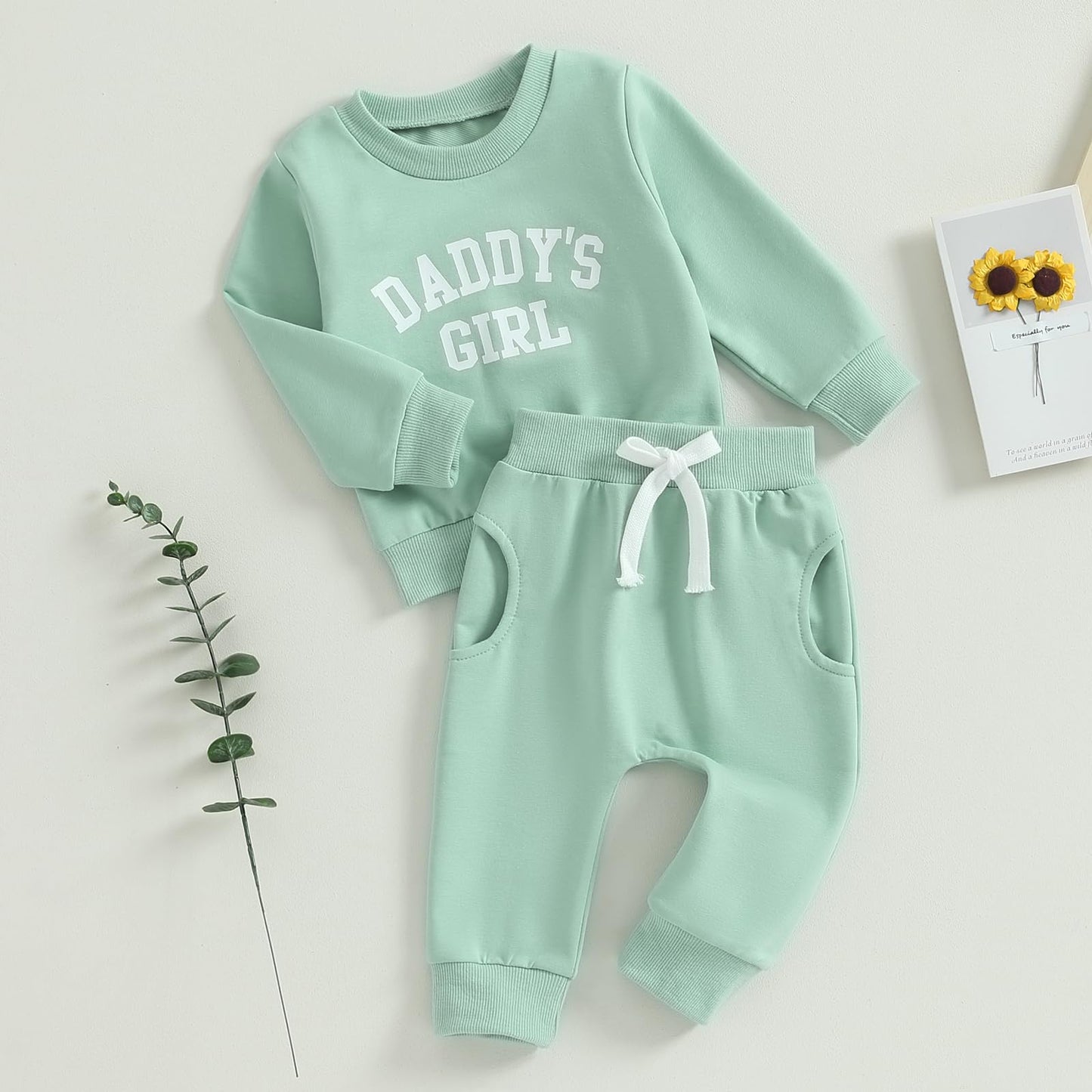 Himllauen Baby Mädchen Kleidung Sweatshirt + Lange Hose Zweiteiler Babykleidung Set Kleinkind Outfits