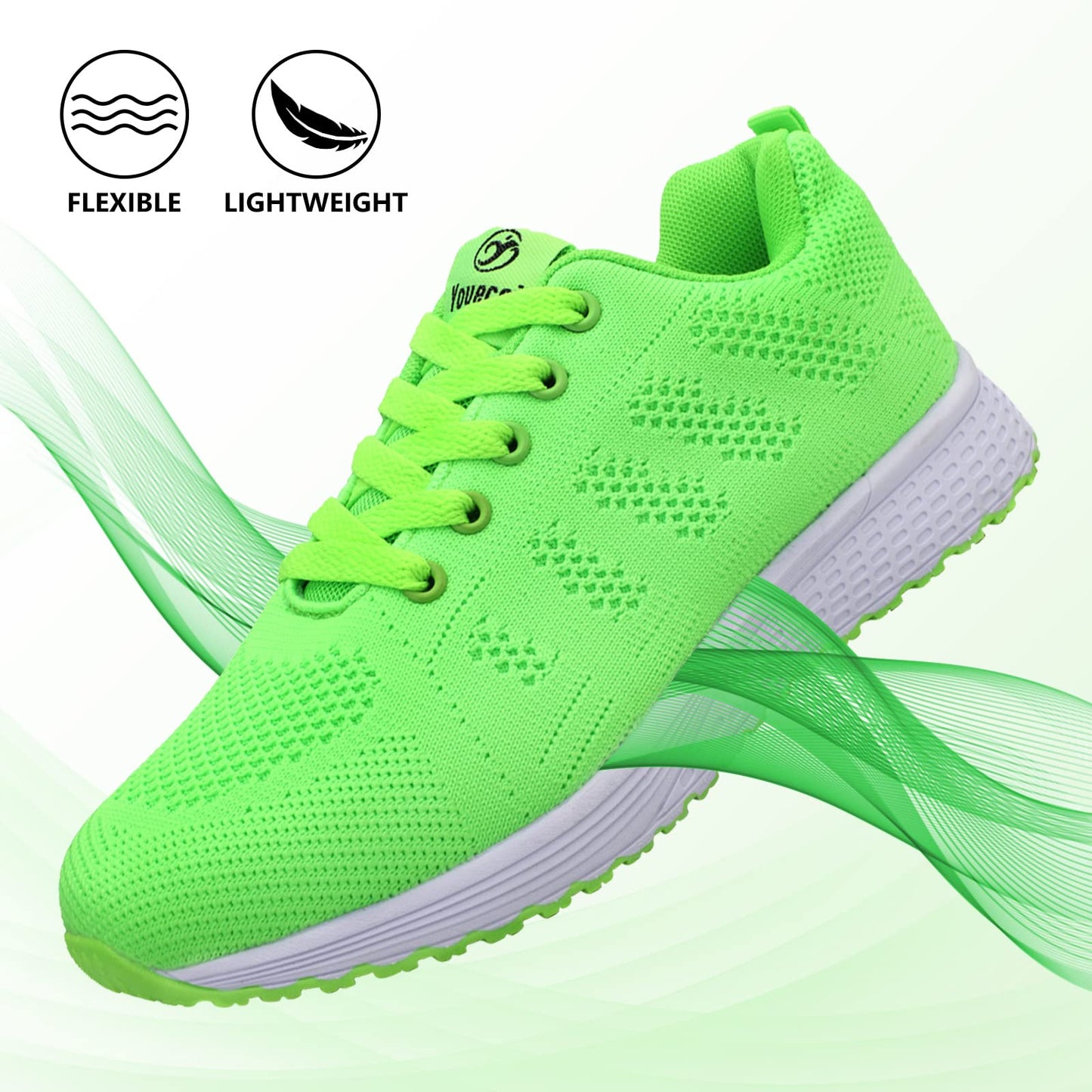 ANBIWANGLUO Damen Turnschuhe Sportliche Laufschuhe Schnürschuhe Atmungsaktive Outdoor Cross Trainer zum Joggen