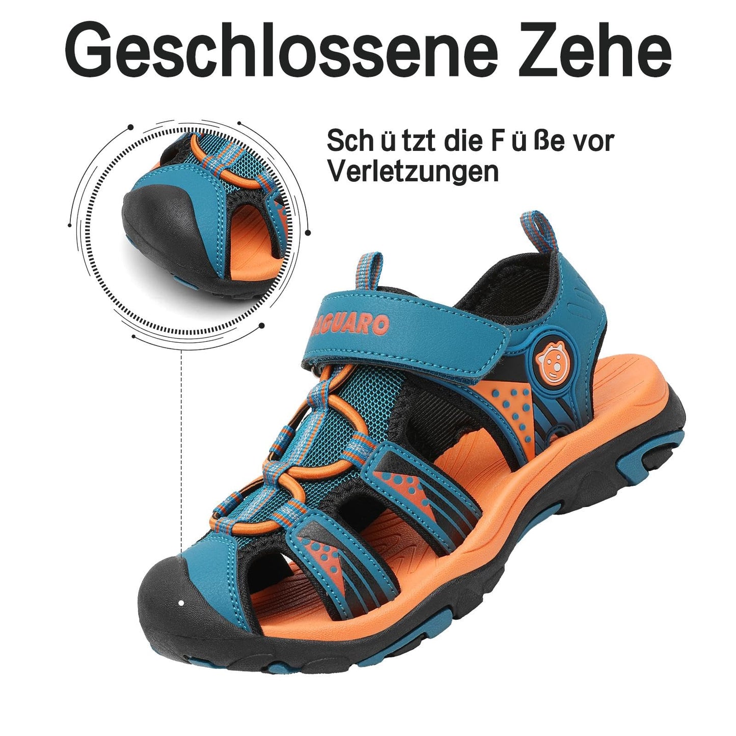 SAGUARO Kinder Sandalen für Jungen Mädchen Trekkingandalen Atmungsaktiv Rutschfest Wandersandalen