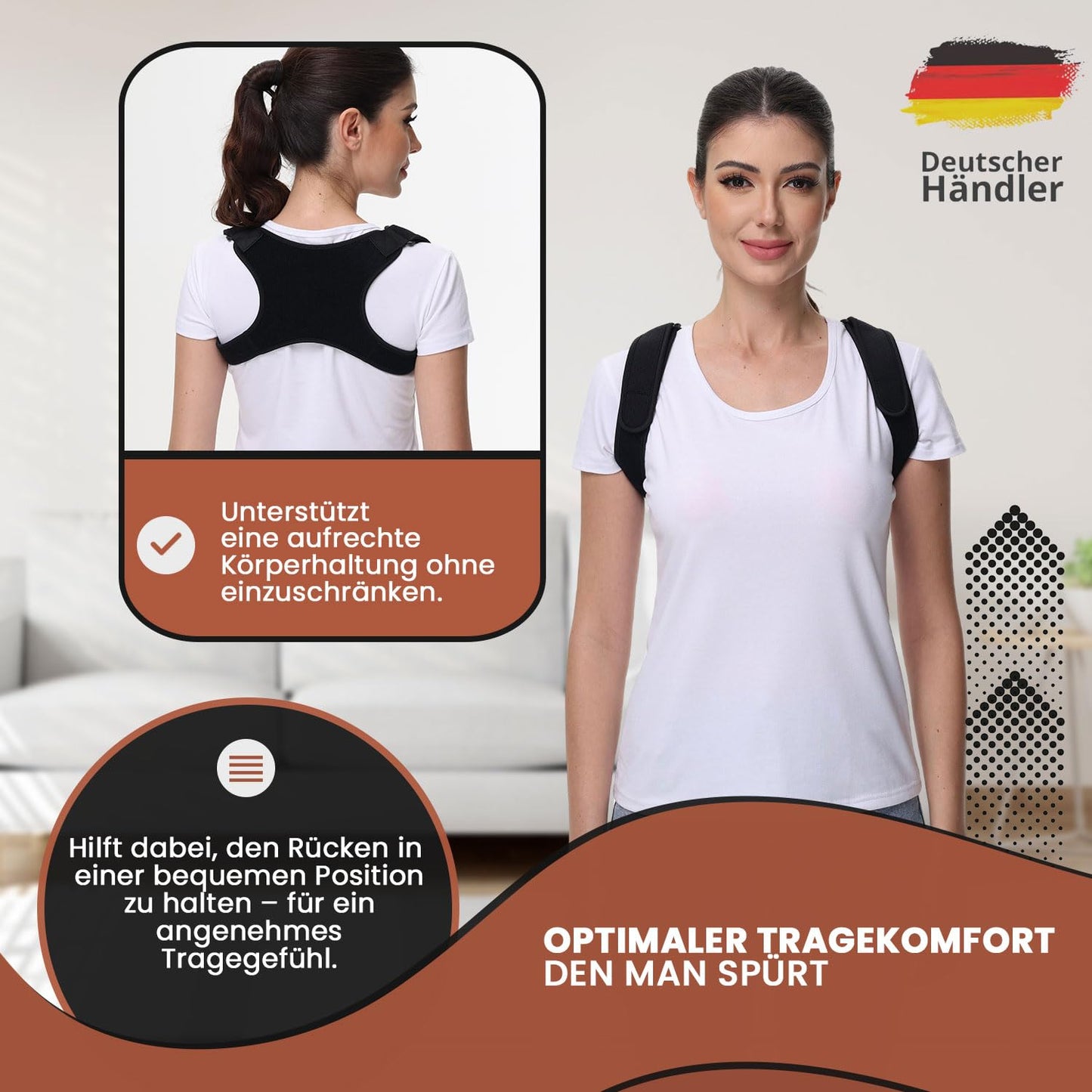 DONNER KRAFT Haltungskorrektur Herren Damen Innovativer Rückenstützgürtel: Back Posture Haltung Korrektur Gurt für Herren und Damen - Verstellbare und Atmungsaktive Haltungstrainer + Ebook (S-L)
