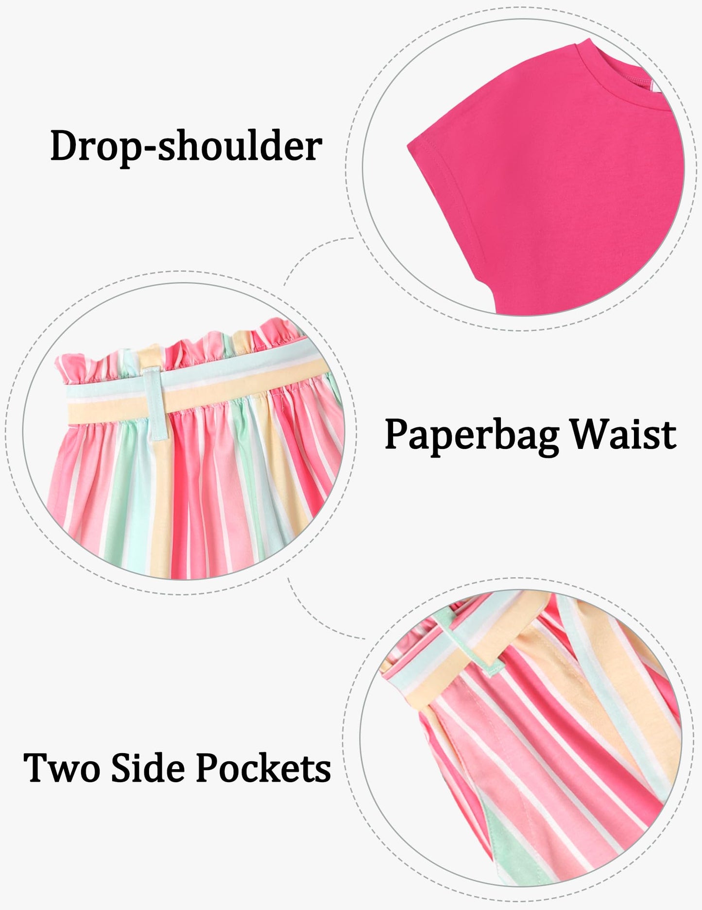 Arshiner Mädchen Tshirt mit Shorts Set Sommer Kinder Bekleidungssets Freizeit Mode überschnittenen Schultern Shirts Zweiteiliges Kleidung Sets für Mädchen 6-14 Jahre