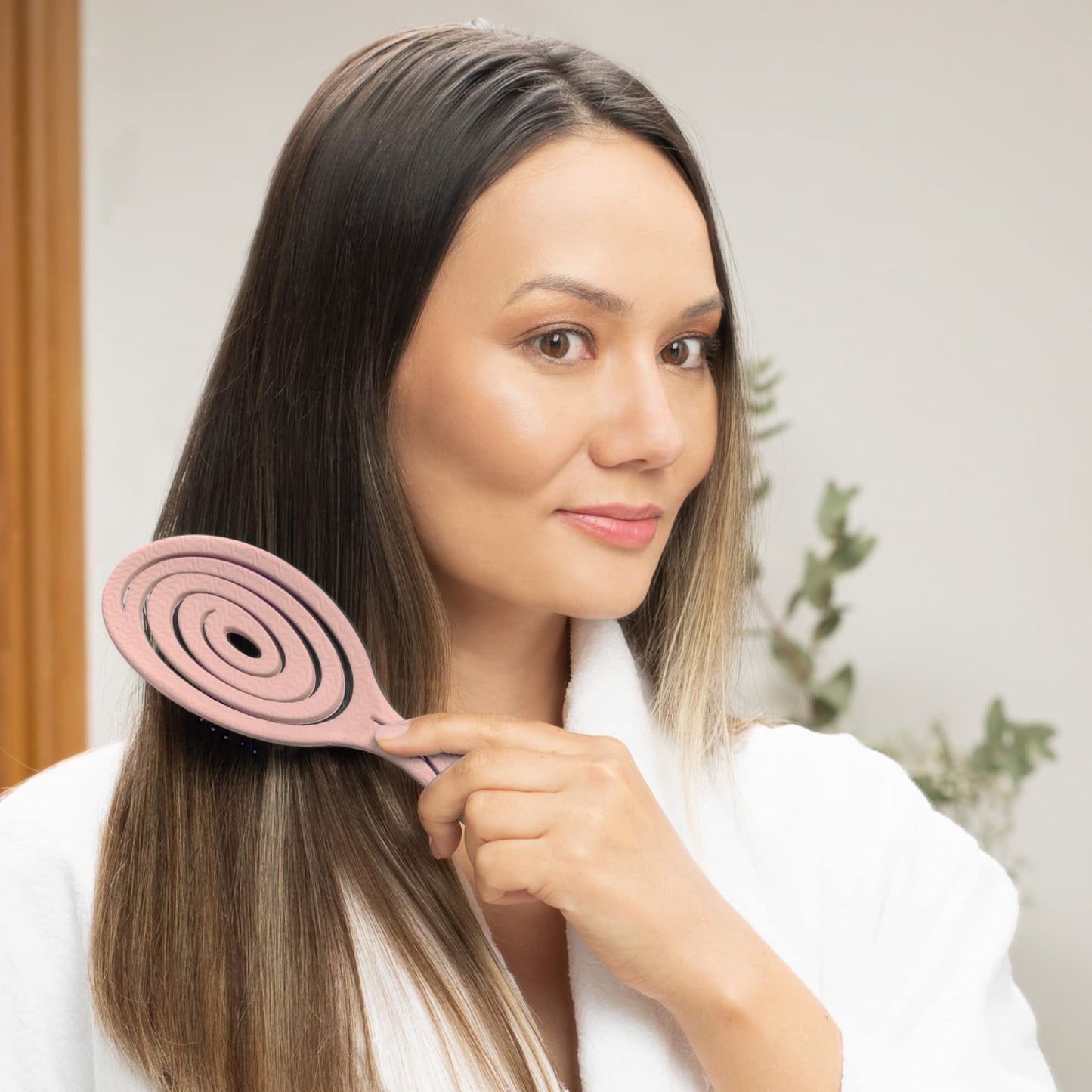 Ninabella Haarbürste ohne Ziepen für Damen, Herren & Kinder - Entwirrbürste auch für Locken & Lange Haare - Einzigartige Profi Detangler-Bürste mit Spiralfeder - Schwarz