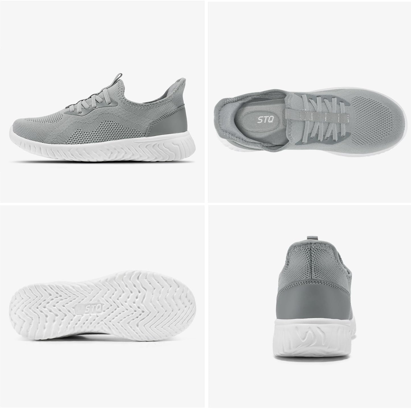 STQ Damen Slip on Sneakers Leichte Turnschuhe zum schlüpfen Bequeme Schlupfschuhe