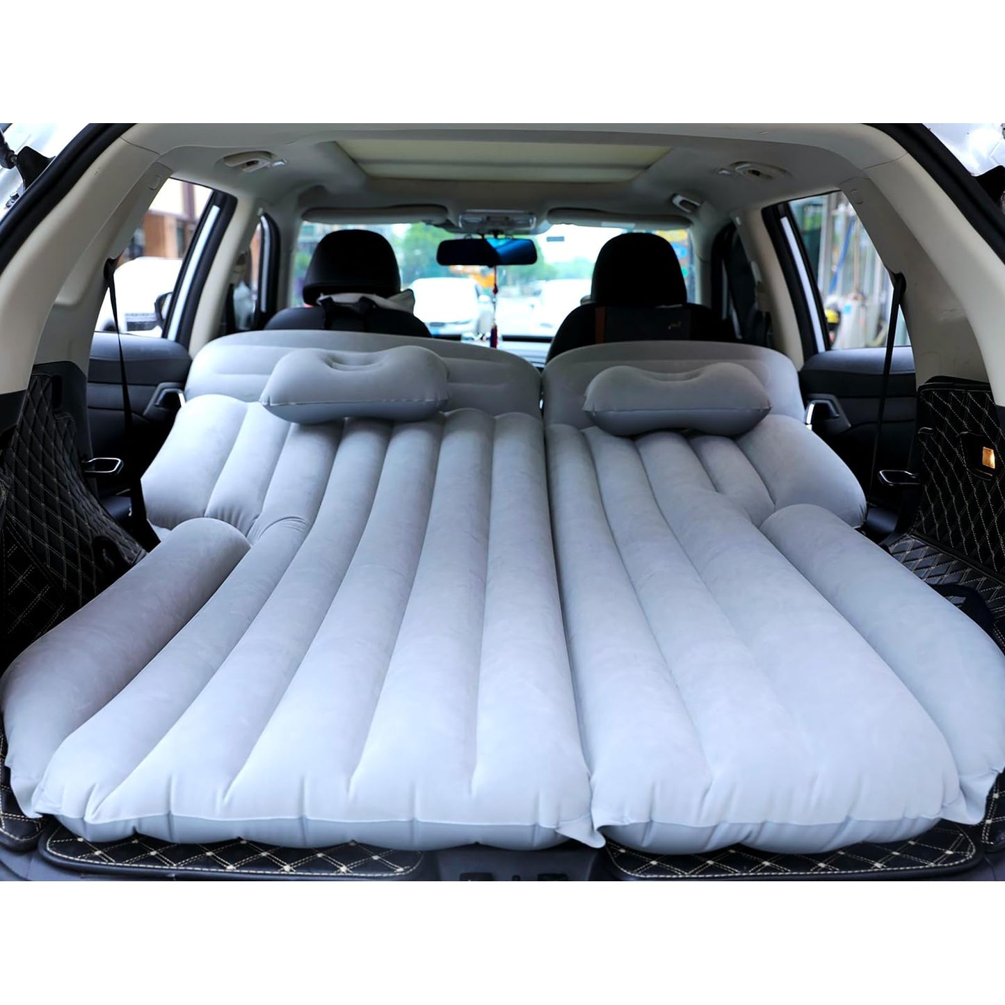 Icelus Auto Matratze SUV Luftmatratze with Luftpumpe 195 * 130 * 15 cm Aufblasbare Camping Kombi Luftbett für Auto Rücksitz Dickere Kofferraum Matratze Bett für Camping Outdoor Traveling