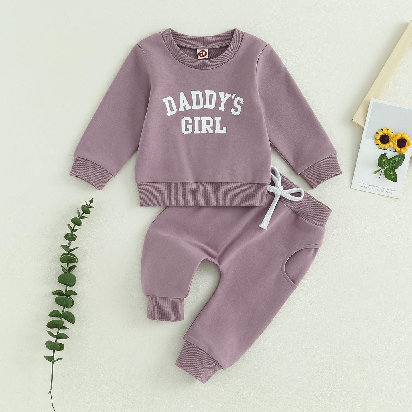 Himllauen Baby Mädchen Kleidung Sweatshirt + Lange Hose Zweiteiler Babykleidung Set Kleinkind Outfits