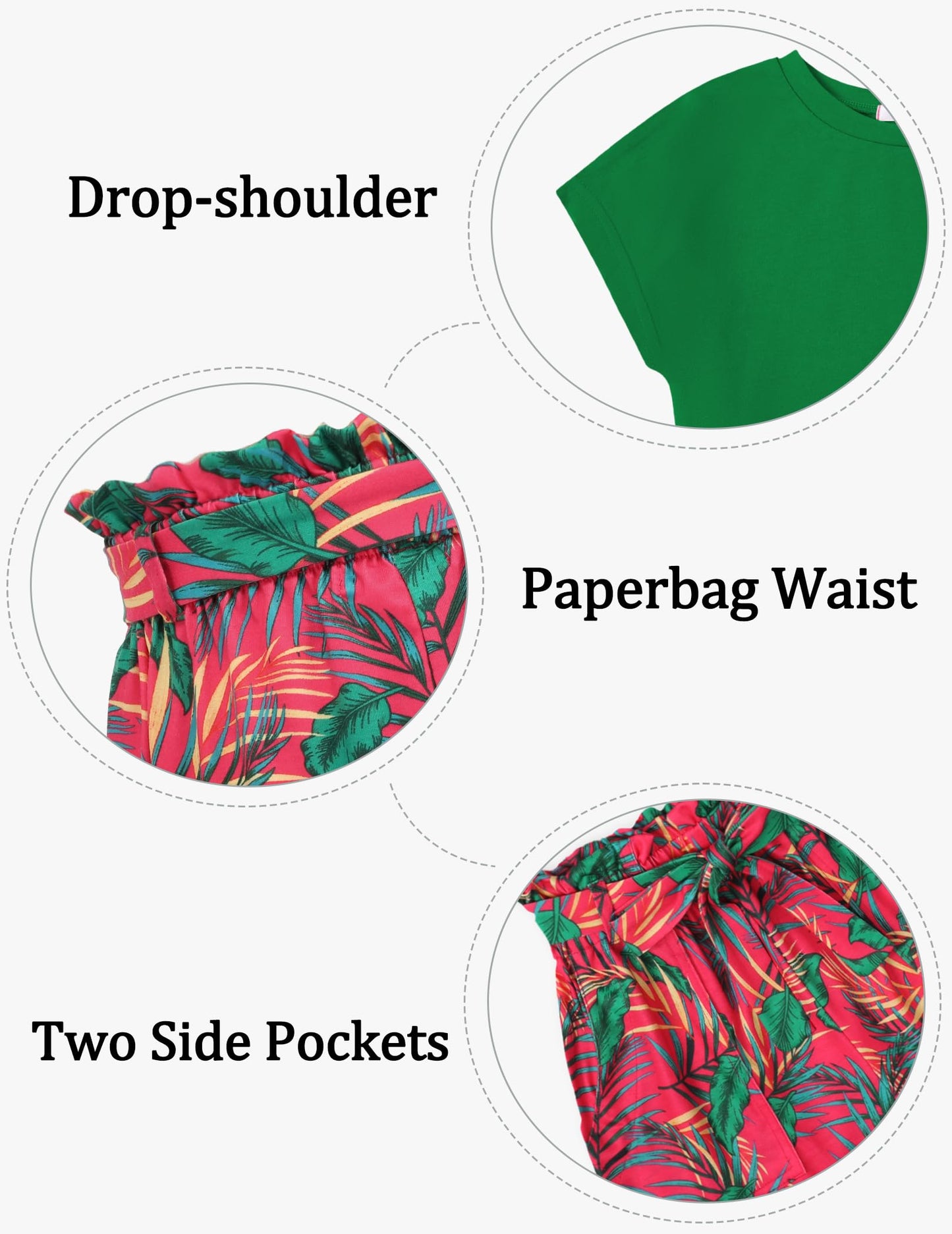 Arshiner Mädchen Tshirt mit Shorts Set Sommer Kinder Bekleidungssets Freizeit Mode überschnittenen Schultern Shirts Zweiteiliges Kleidung Sets für Mädchen 6-14 Jahre