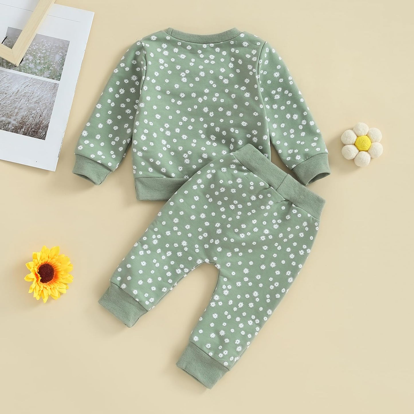 Himllauen Baby Mädchen Kleidung Sweatshirt + Lange Hose Zweiteiler Babykleidung Set Kleinkind Outfits