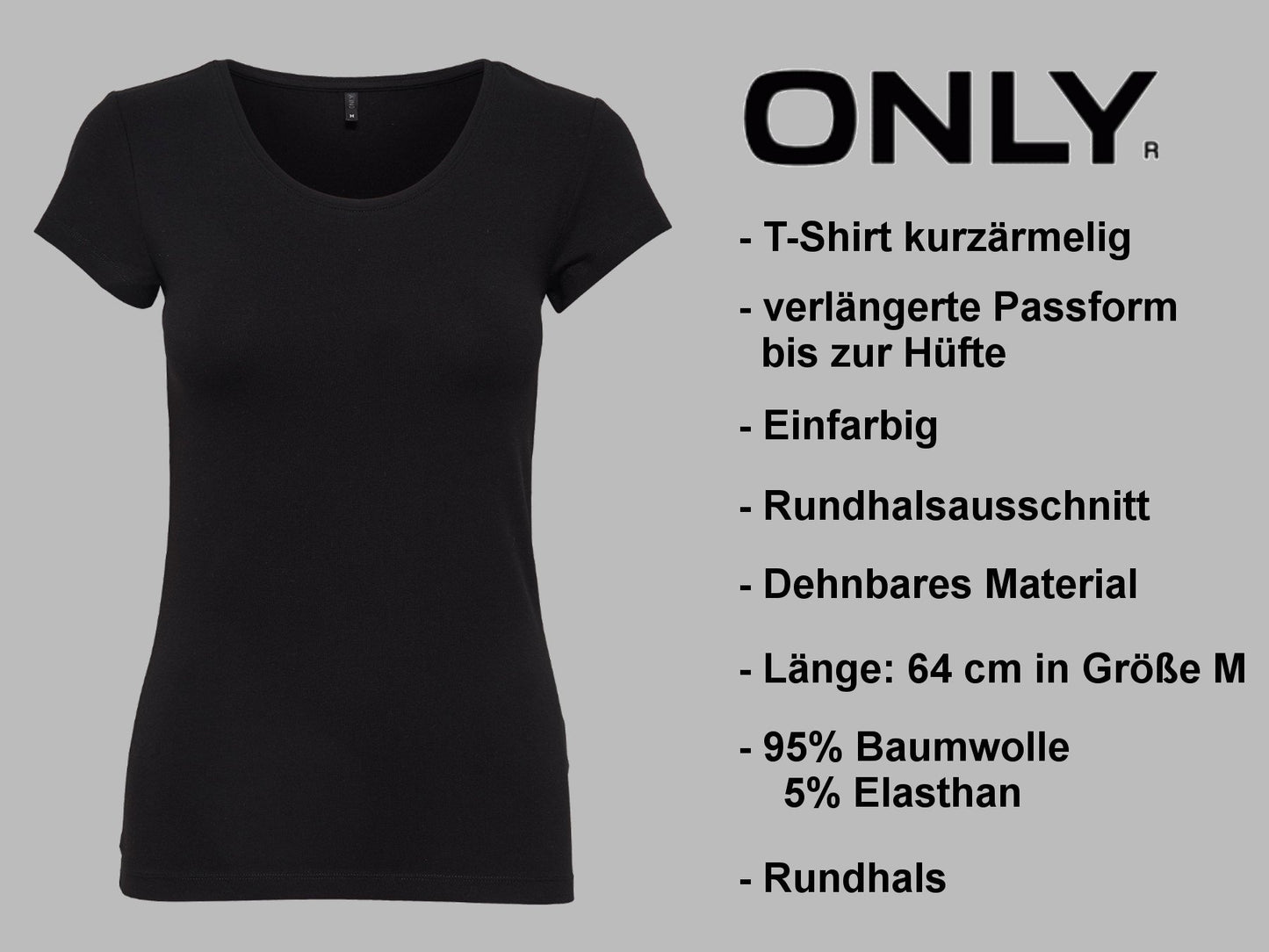 ONLY 3er Pack Damen T-Shirt schwarz oder weiß Kurzarm lang Basic Sommer T-Shirts XS S M L XL 15209153