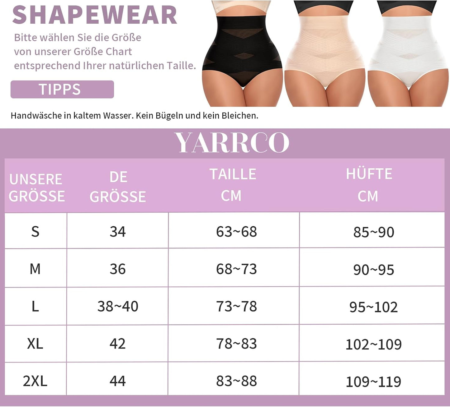 YARRCO Bauchweg Unterhose Damen Miederslips Shapewear Miederhose Hohe Taille Body Shaper Unterwäsche