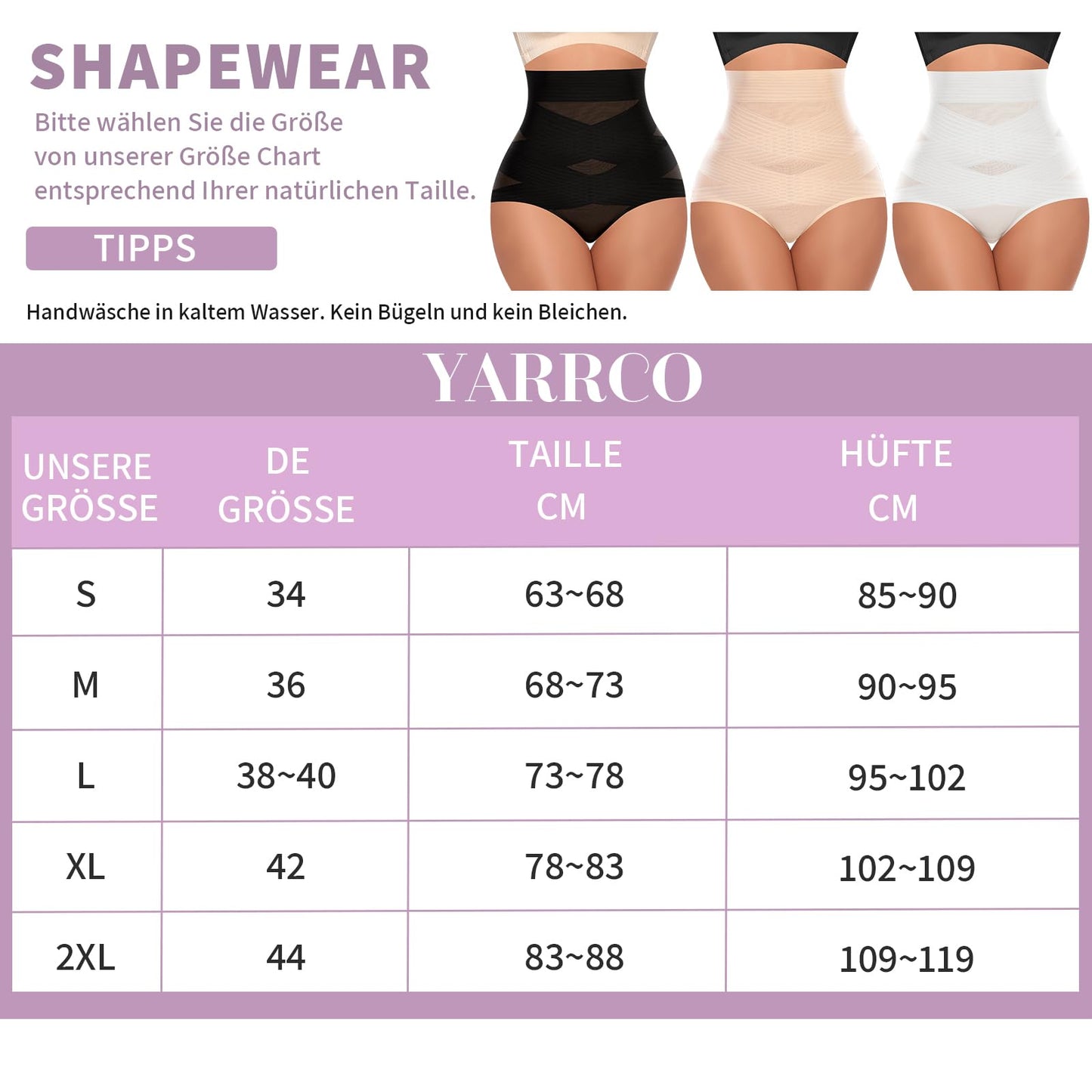 YARRCO Bauchweg Unterhose Damen Miederslips Shapewear Miederhose Hohe Taille Body Shaper Unterwäsche