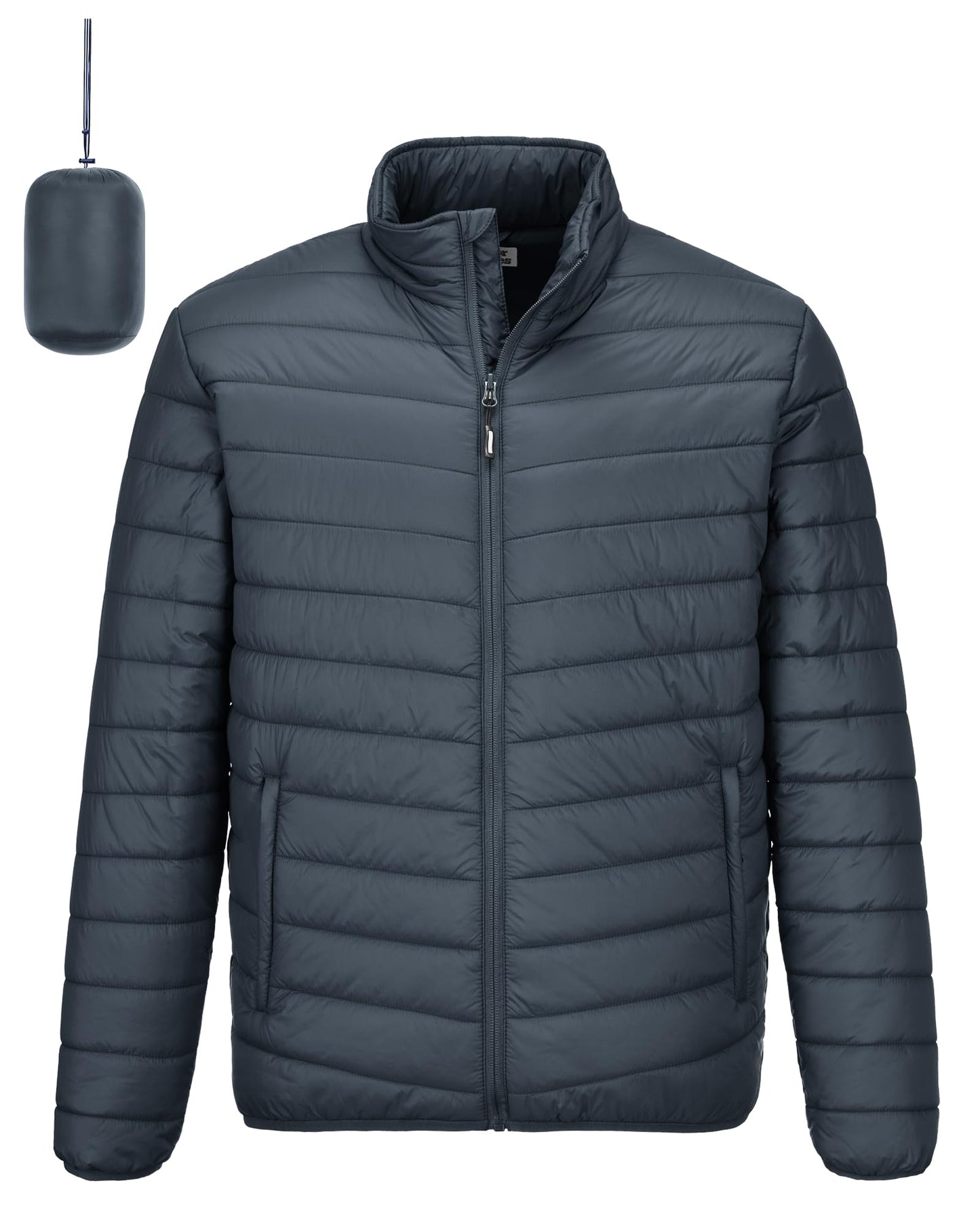 Outdoor Ventures Herren Steppjacke Packbare Leichte Warme Übergangsjacke Herren Wasserfeste Pufferjacke mit 3 Taschen für Outdoor Casual Wandern