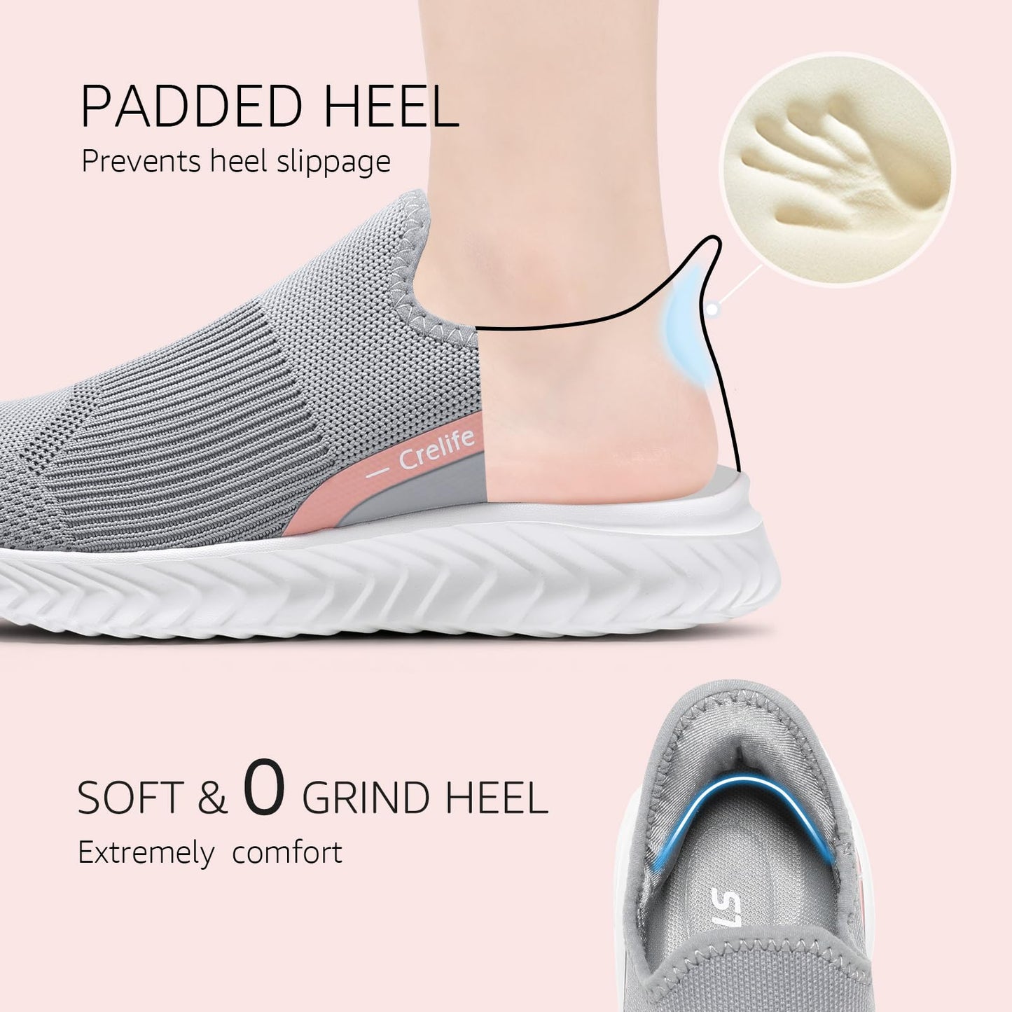 STQ Slip on Freihändig Damen Slip on Sneakers Bequem Orthopädische Schuhe