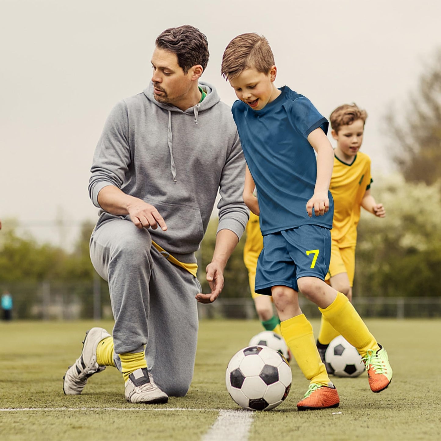 Sternstunde Trikot Sets Kinder, Hause/Auswärts Fußballtrikot für Kinder,Herren Jungen Fussball Jersey Football Trikots, Sportshirt Junge Football Training Tshirts Shorts und Socken Anzug