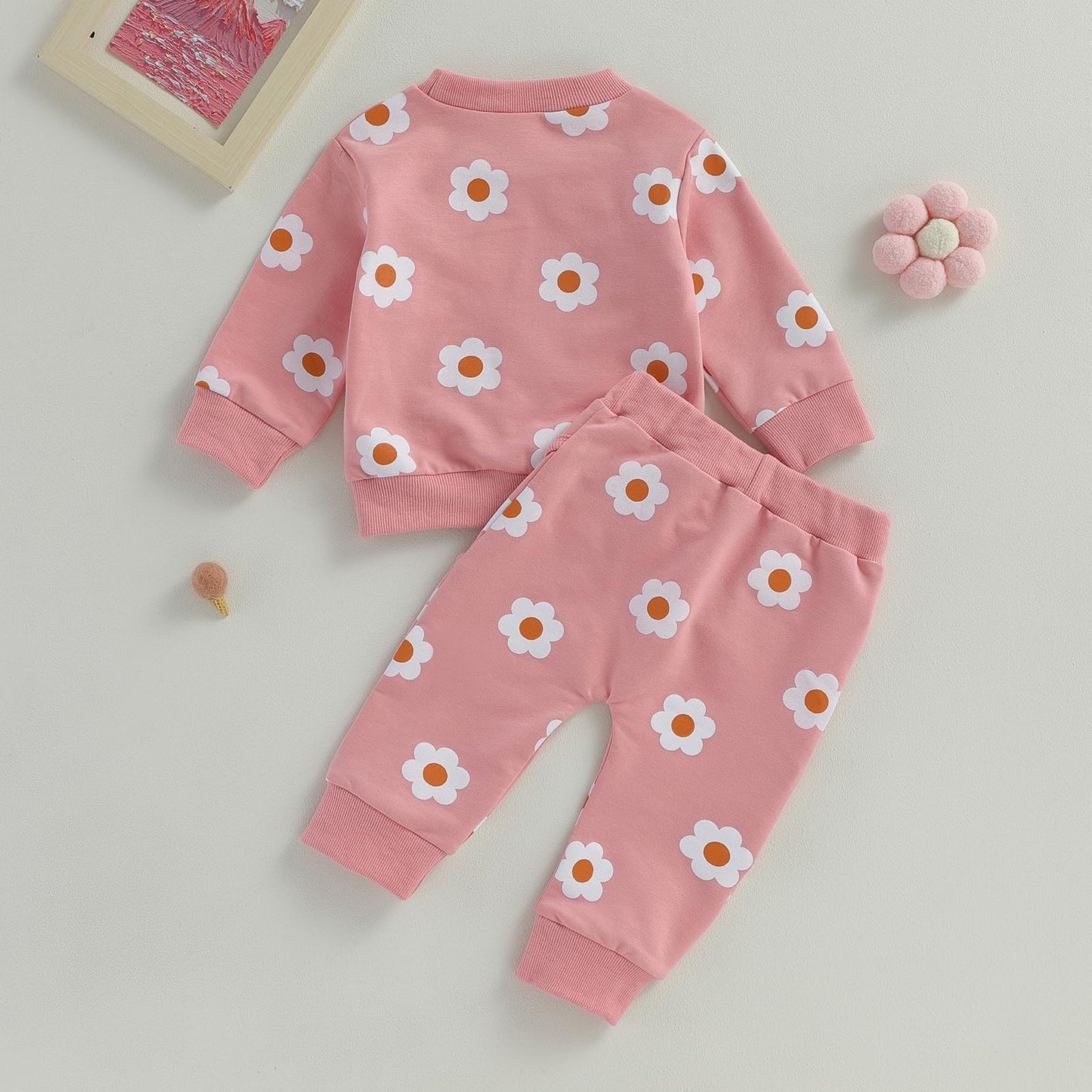 Himllauen Baby Mädchen Kleidung Sweatshirt + Lange Hose Zweiteiler Babykleidung Set Kleinkind Outfits