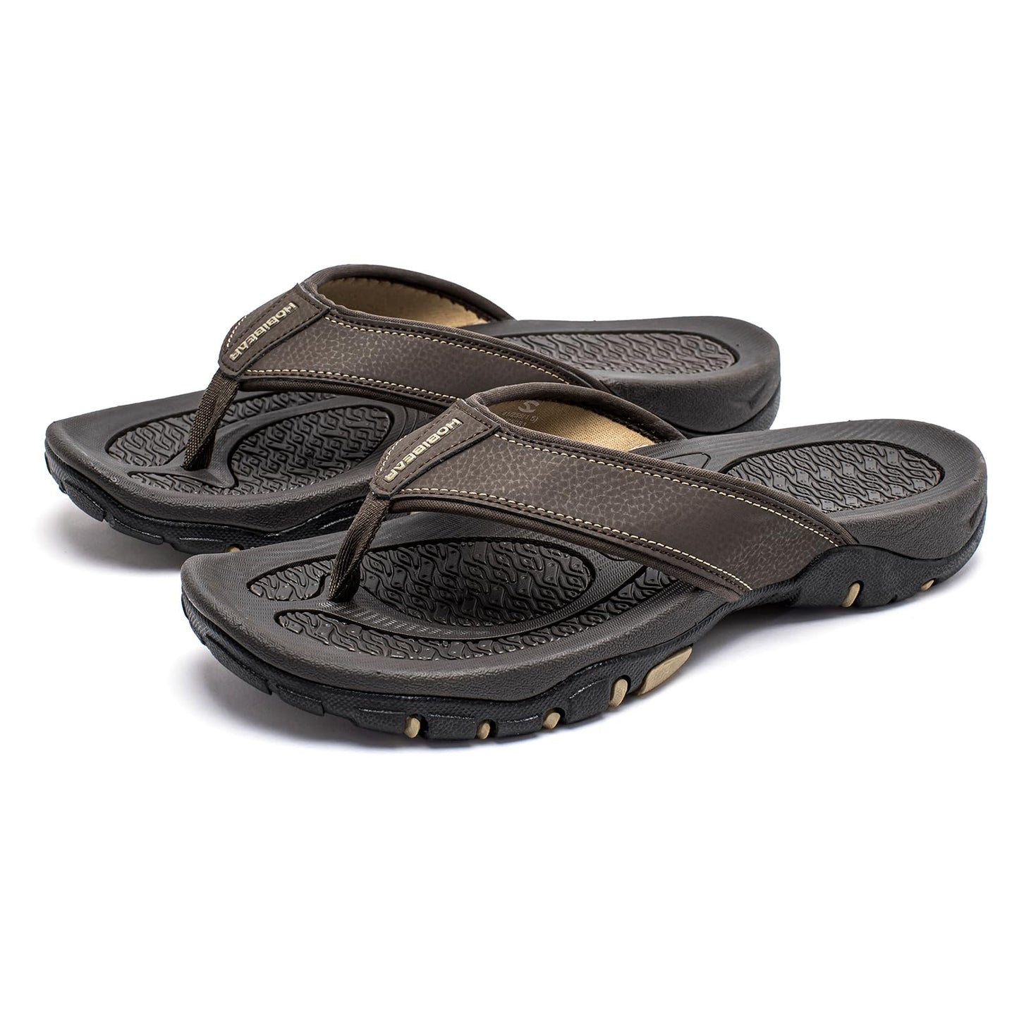 HOBIBEAR Herren Flip Flops Zehentrenner Arch Support Outdoor Sandalen Sommer Beach Surfen Sommerschuhe Rutschfest Hausschuhe Pantoletten
