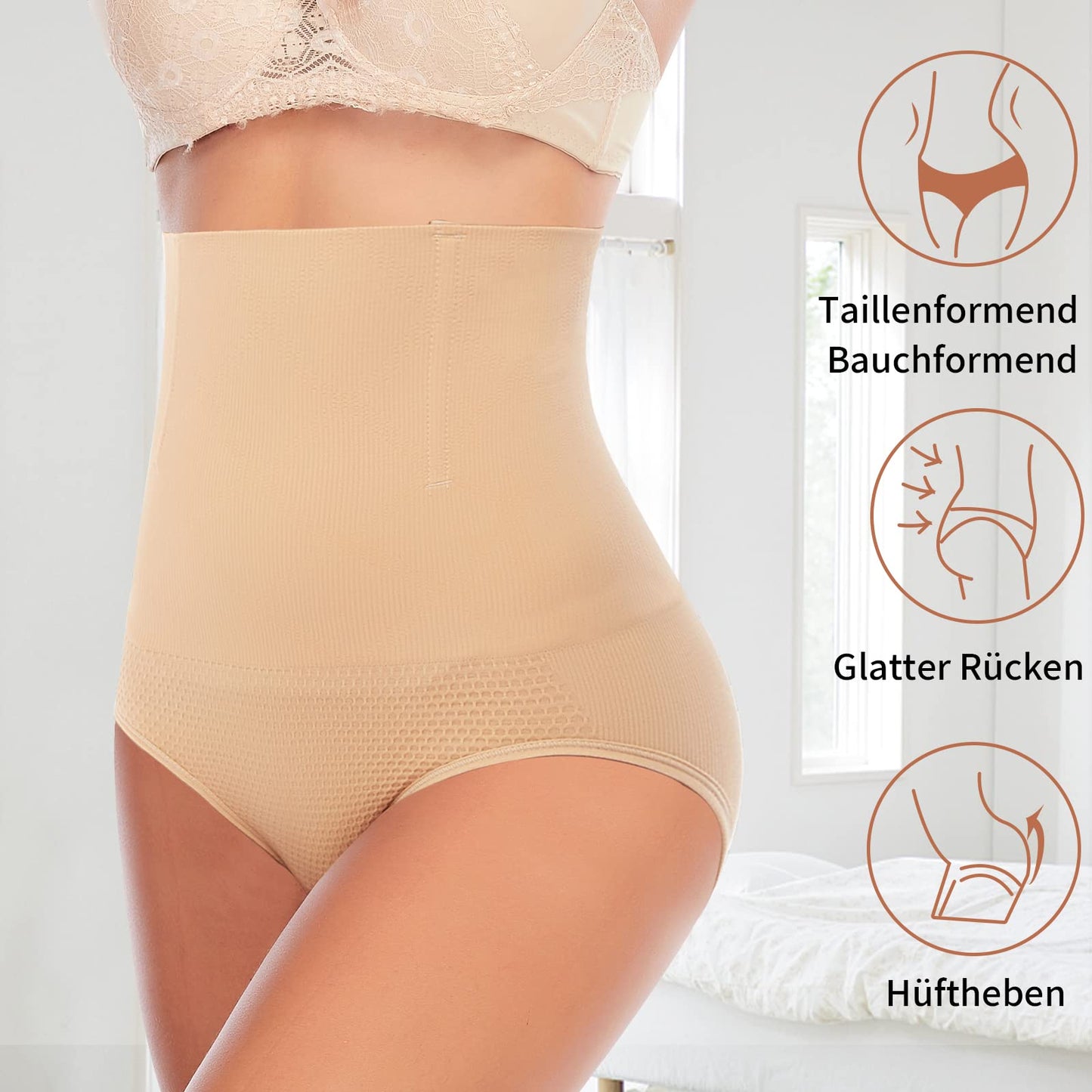 YARRCO Bauchweg Unterhose Damen Miederslips Shapewear Miederhose Hohe Taille Body Shaper Unterwäsche
