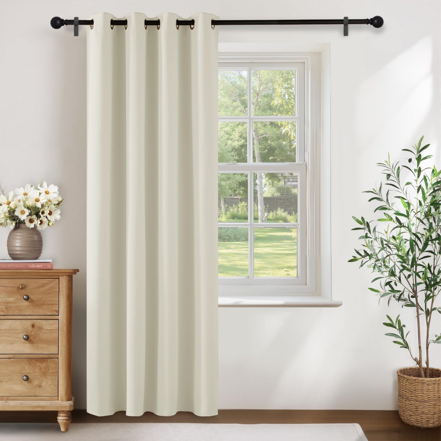 KGORGE Blackout Curtain Grey with Eyelets Door Curtain 200 cm Long - 1 Piece H 200 x W 140 cm Thermal Curtain Front Door Curtains Opaque Living Room Door Curtain Darkening Curtains Blackout