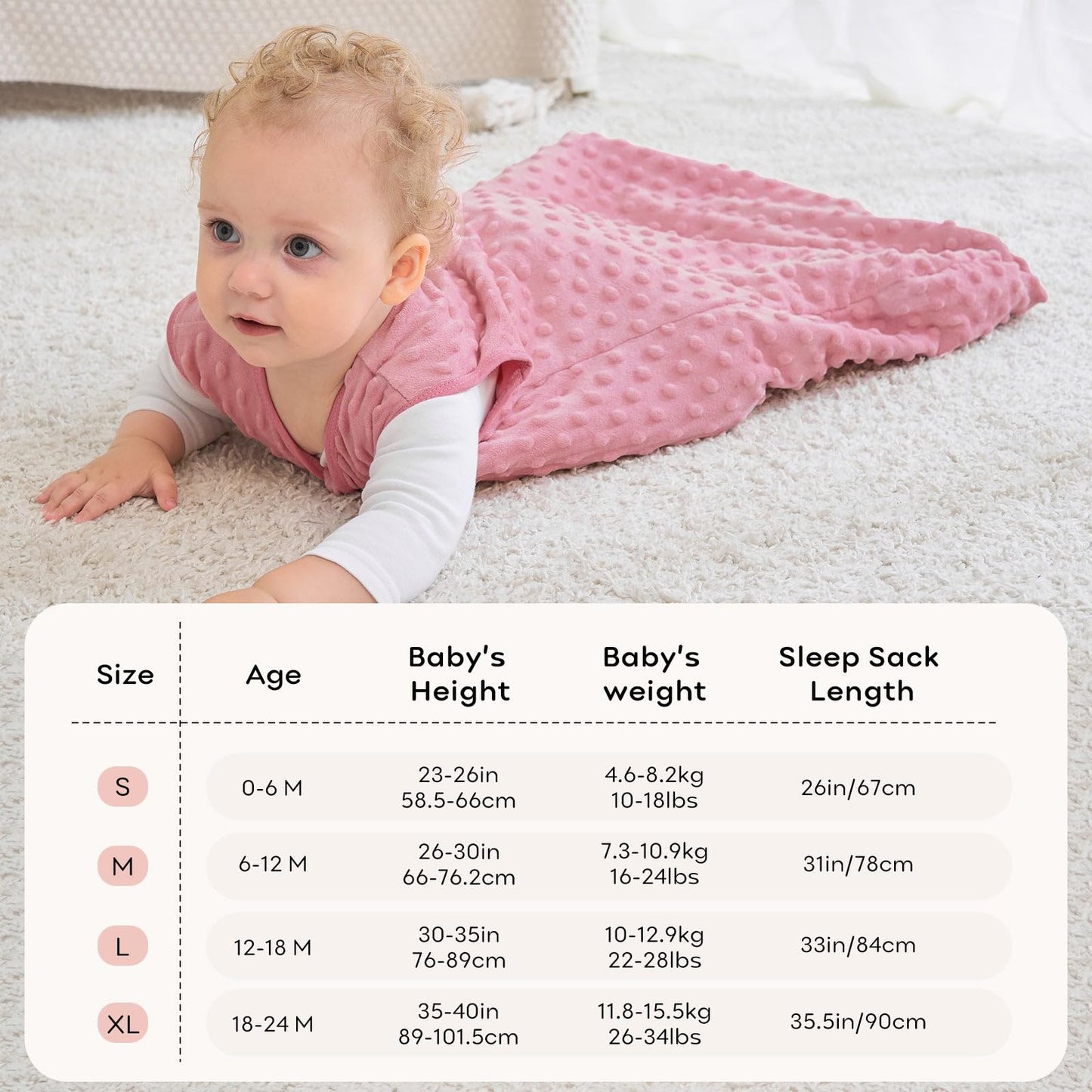 Unnivoll Schlafsack Baby 1.5 Tog Babyschlafsack 0-6 Monate 2er Pack Schlafsack Winter Herbst 67 cm für Jungen Mädchen Neugeborene Kaffee